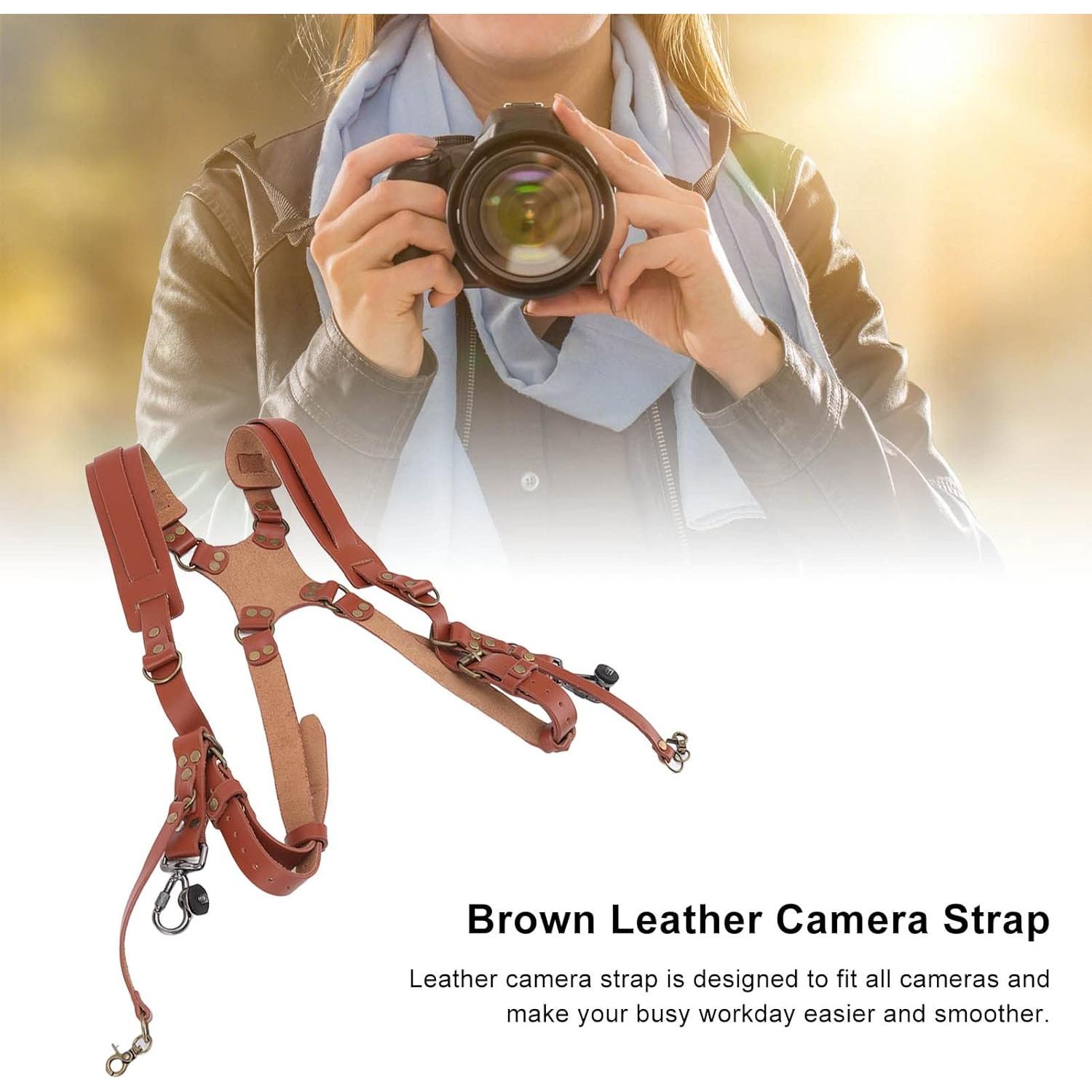 Arnés Doble Cámara Jerliflyer de Cuero Ajustable Marrón