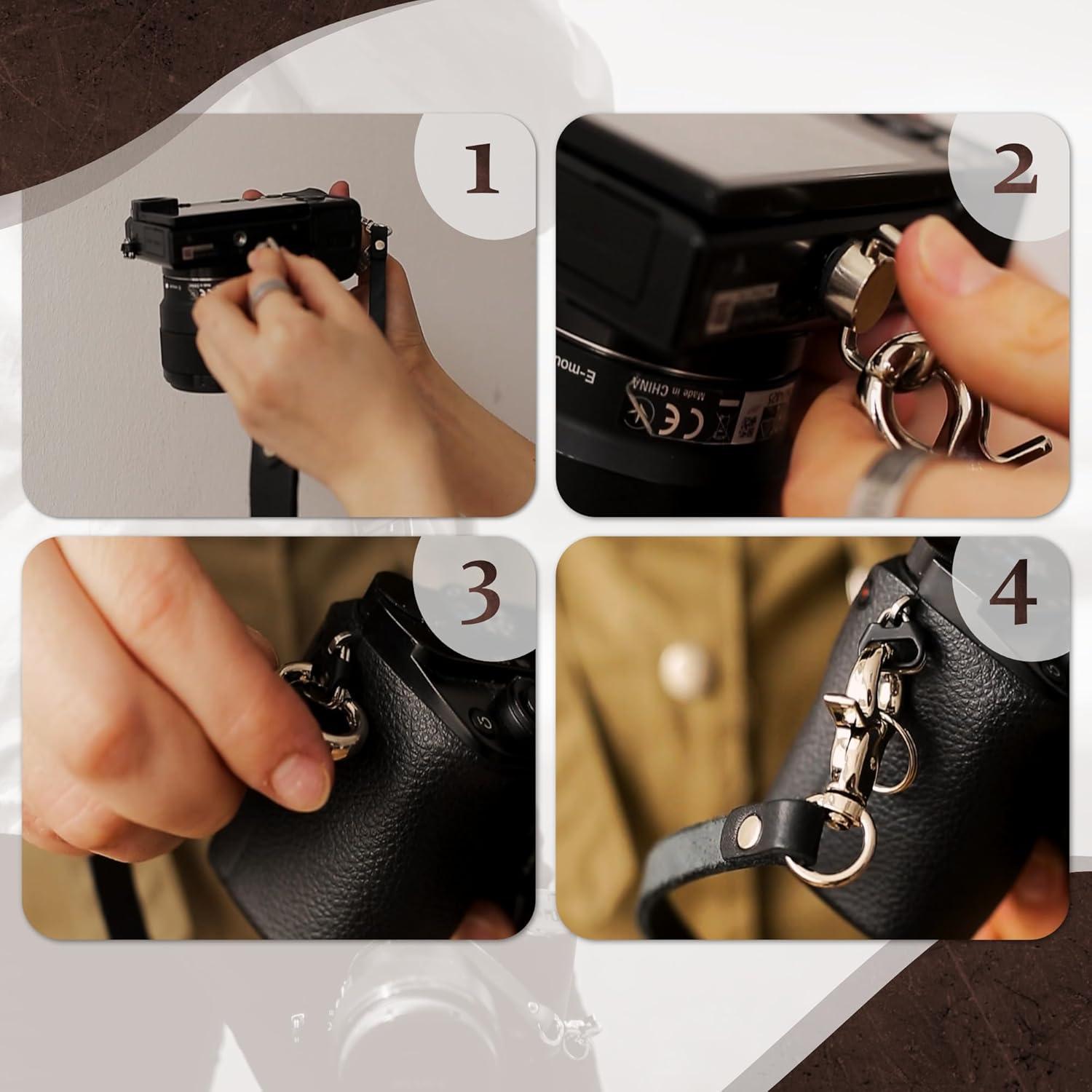 Correa de cámara de cuero C Coiro marrón ajustable para DSLR