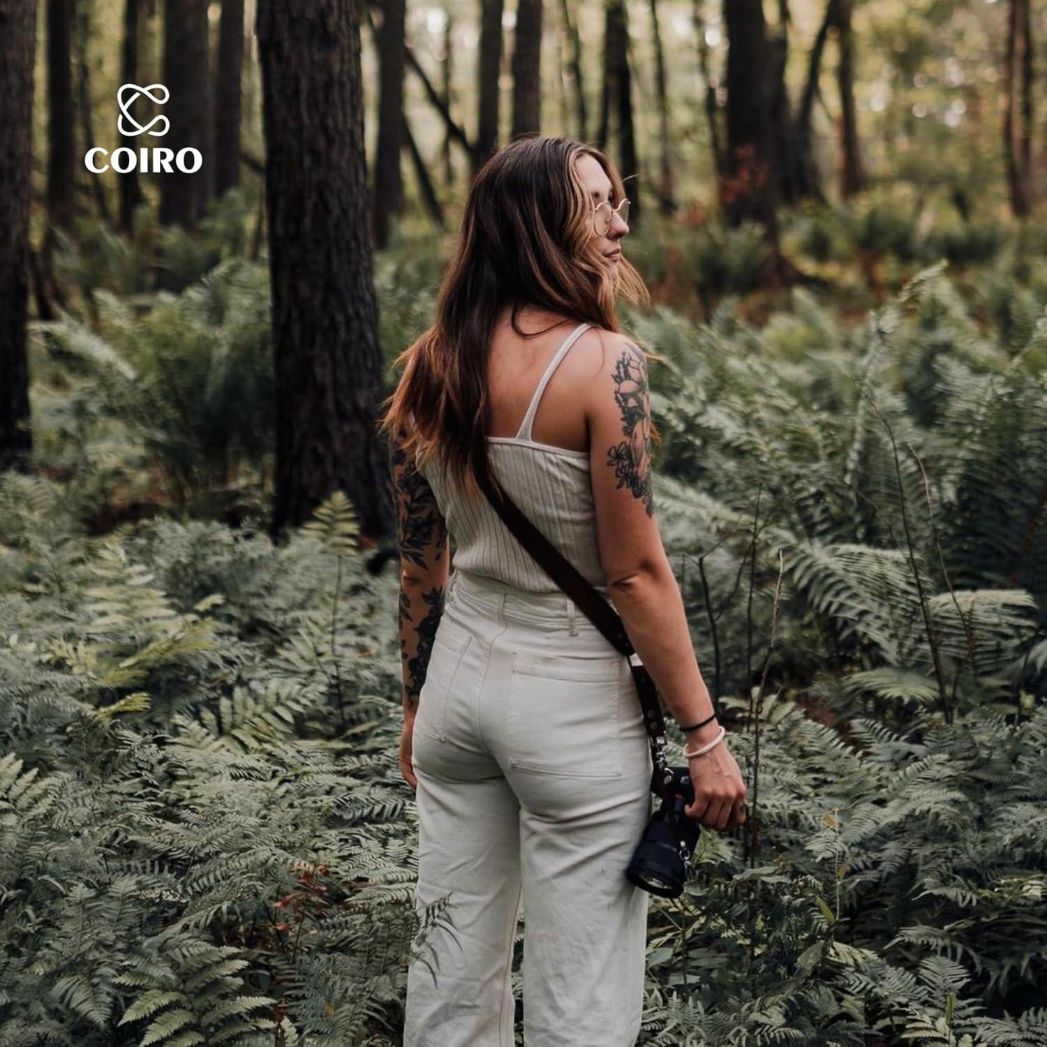 Correa de cámara de cuero C Coiro marrón ajustable para DSLR