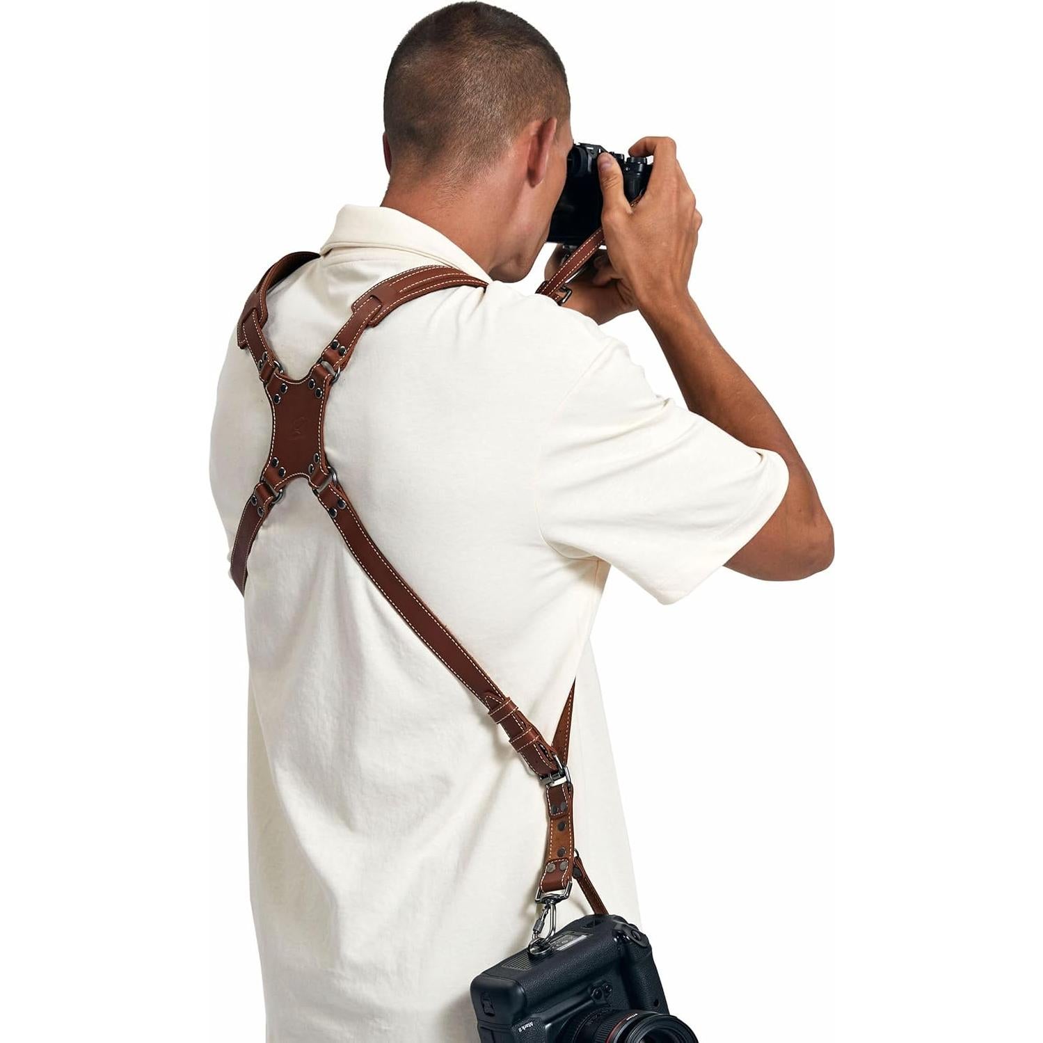 Arnés de cámara dual Padwa Lifestyle cuero marrón 20 kg