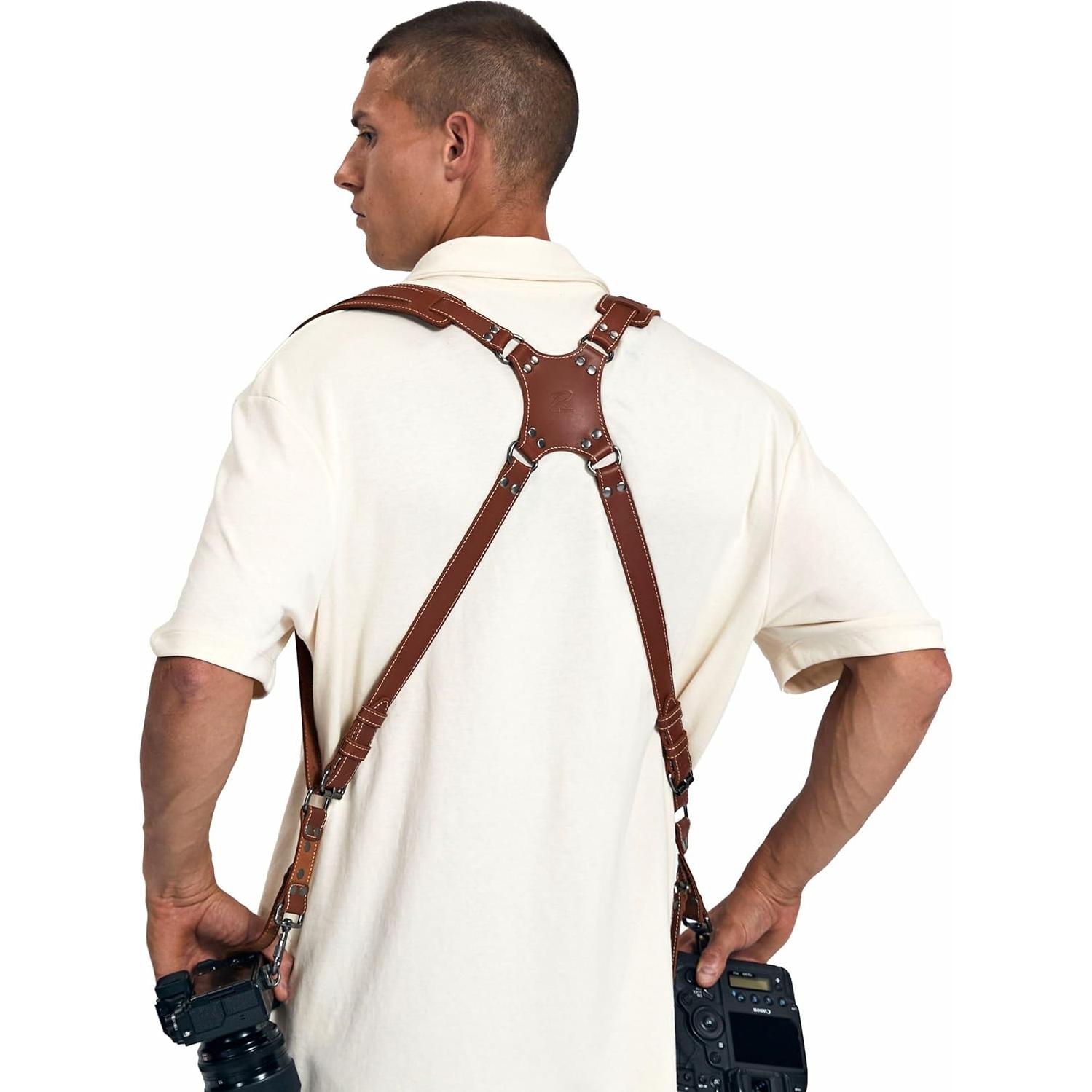 Arnés de cámara dual Padwa Lifestyle cuero marrón 20 kg