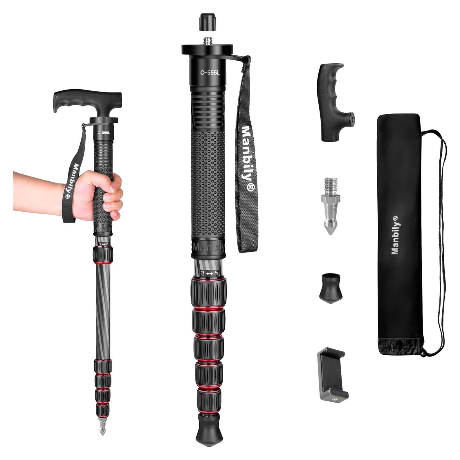 Monopod Manbily C-555L de Fibra de Carbono 0.42 kg 61 cm