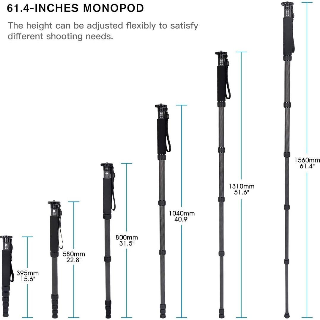 Monopie SIRUI AM-326M de Fibra de Carbono 6 Secciones 10kg