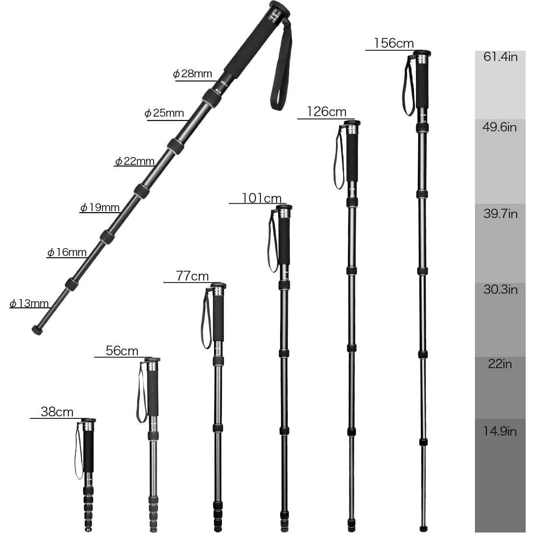 Monopod Koolehaoda K-266 155cm Aluminio Plegable para Cámara