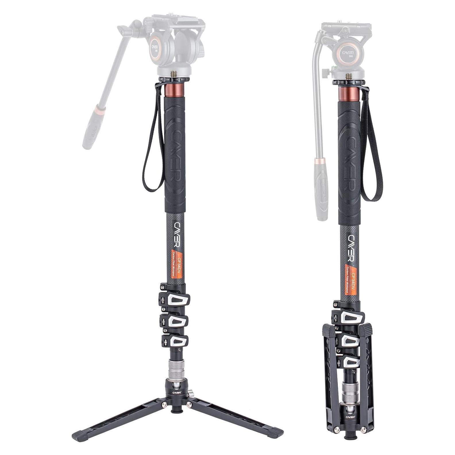 Monopodo de Video Cayer CF34DV de Fibra de Carbono 172.72 cm