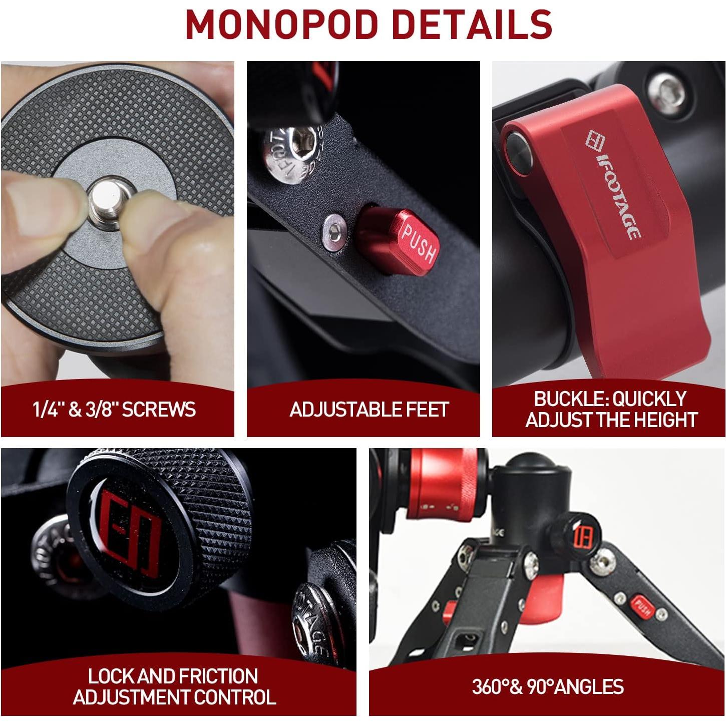 Monopod Telescópico IFOOTAGE Cobra 2 C150 II 150cm Carbono