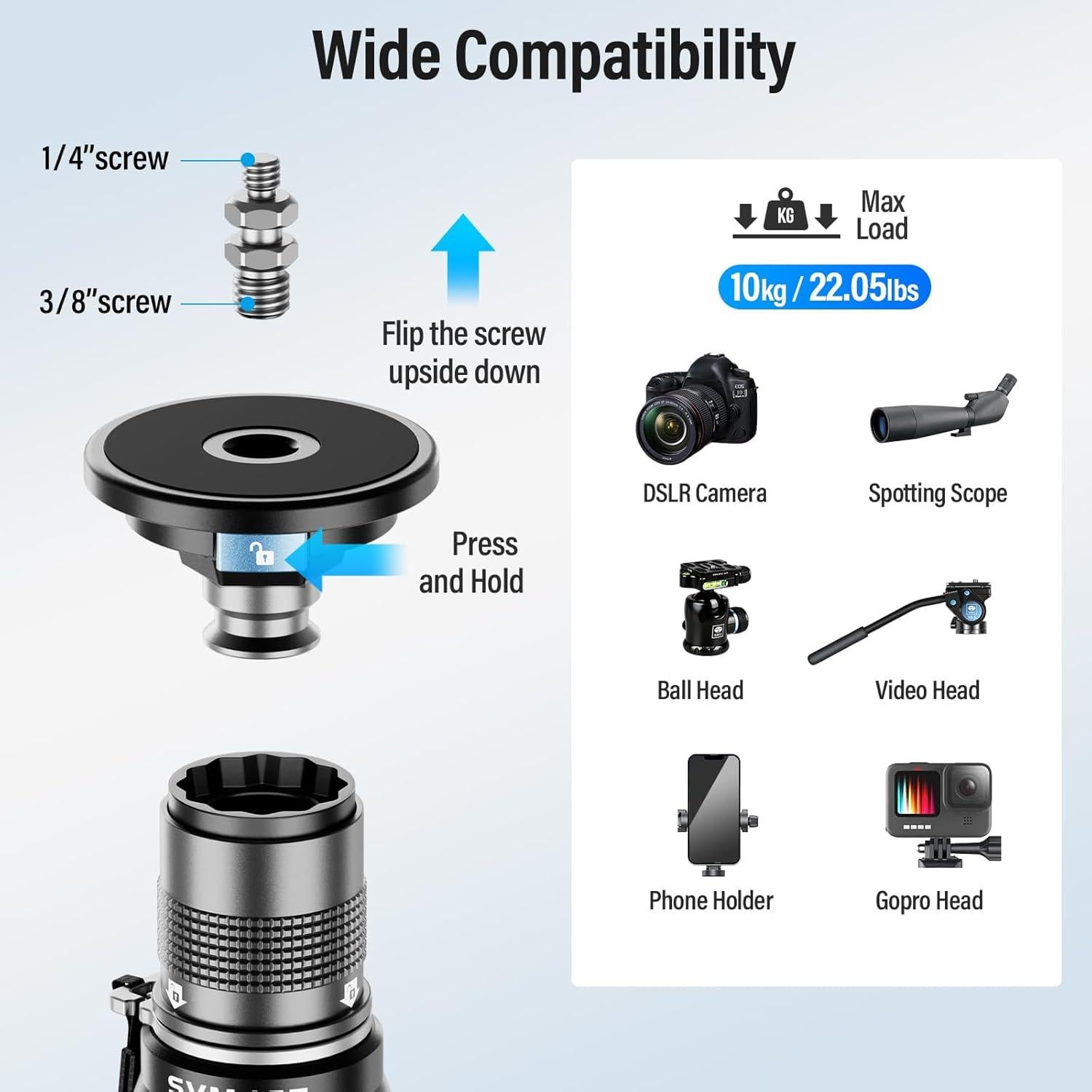 Monopie SIRUI SVM-165 de Fibra de Carbono 165 cm 10 kg