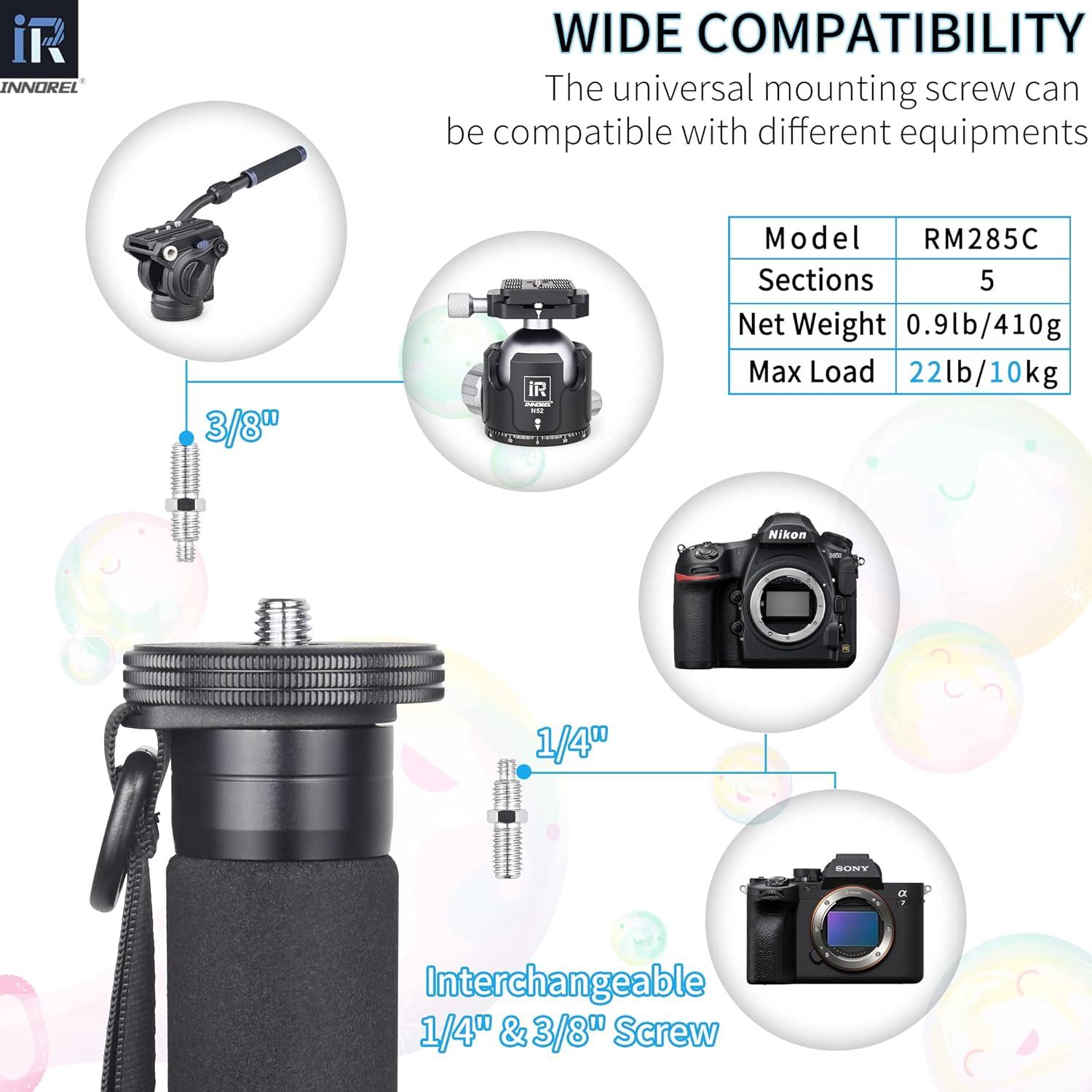 Monopie INNOREL RM285C fibra de carbono 5 secciones 10kg