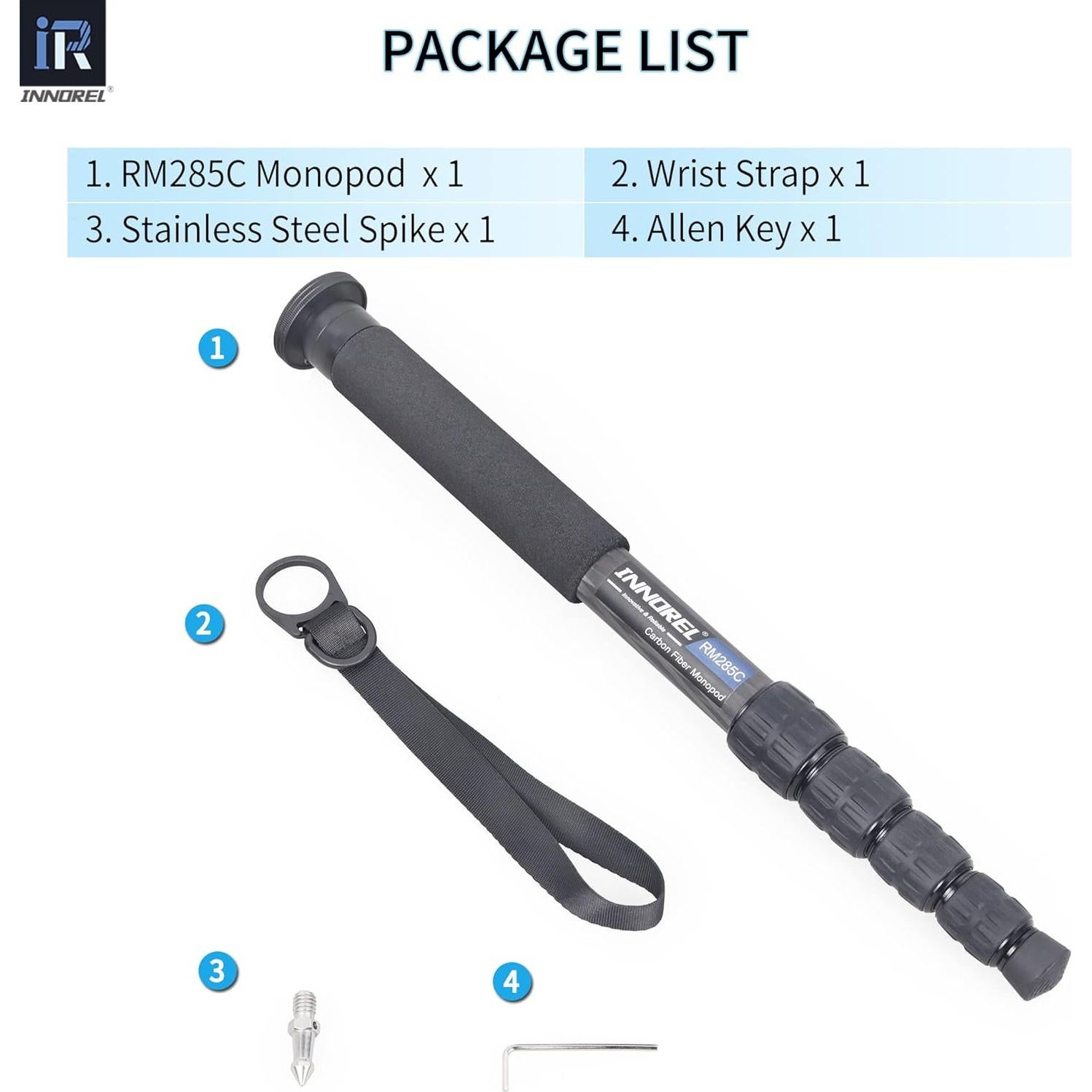 Monopie INNOREL RM285C fibra de carbono 5 secciones 10kg