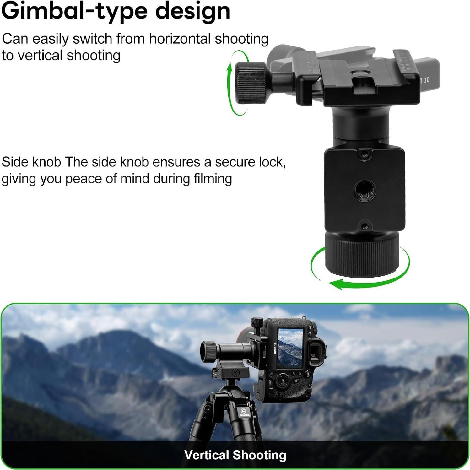Cabezal Gimbal de Monopod FANAUE con Placa Arca-Swiss 348g