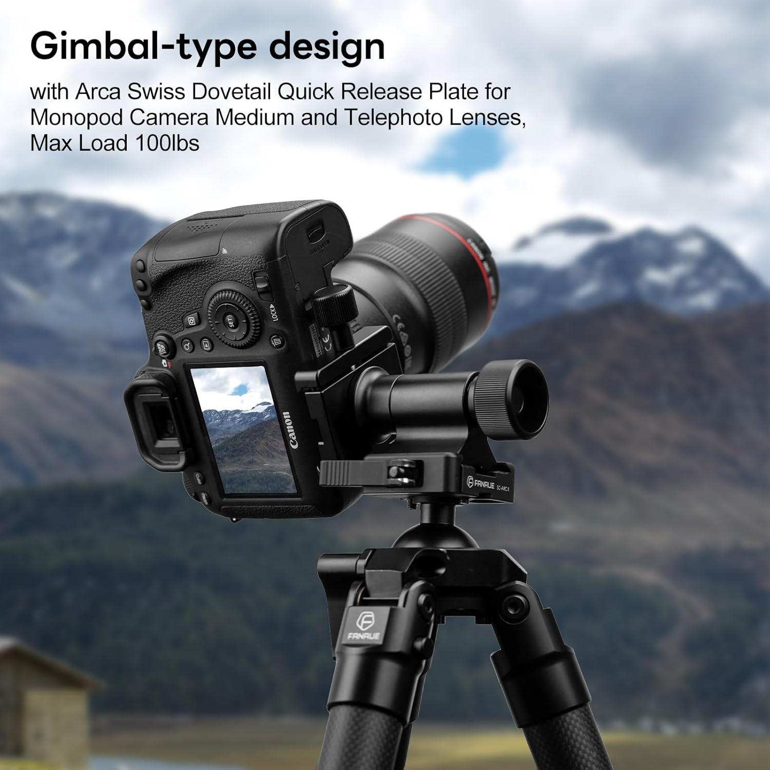 Cabezal Gimbal de Monopod FANAUE con Placa Arca-Swiss 348g