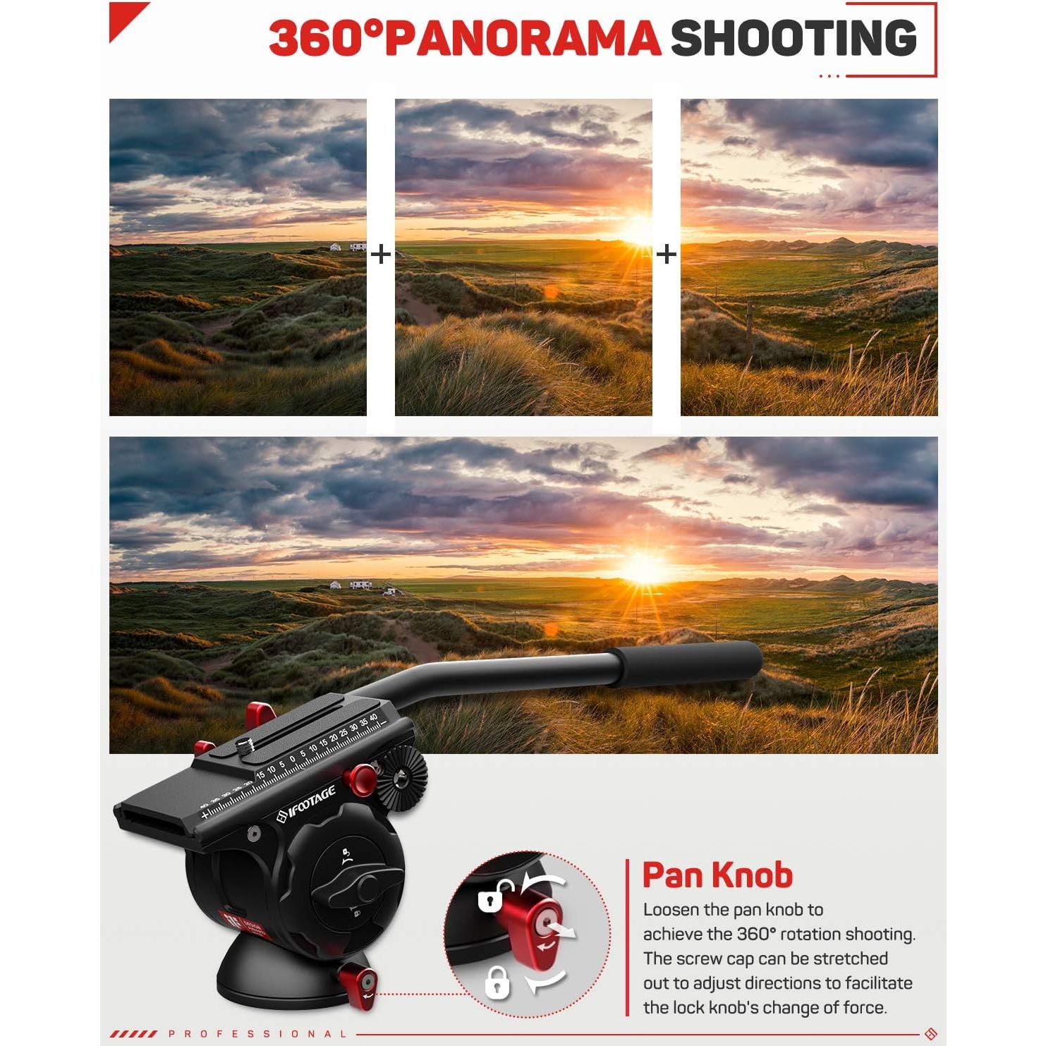 Cabezal de Trípode iFootage K5 para Cámaras DSLR y Videocámaras