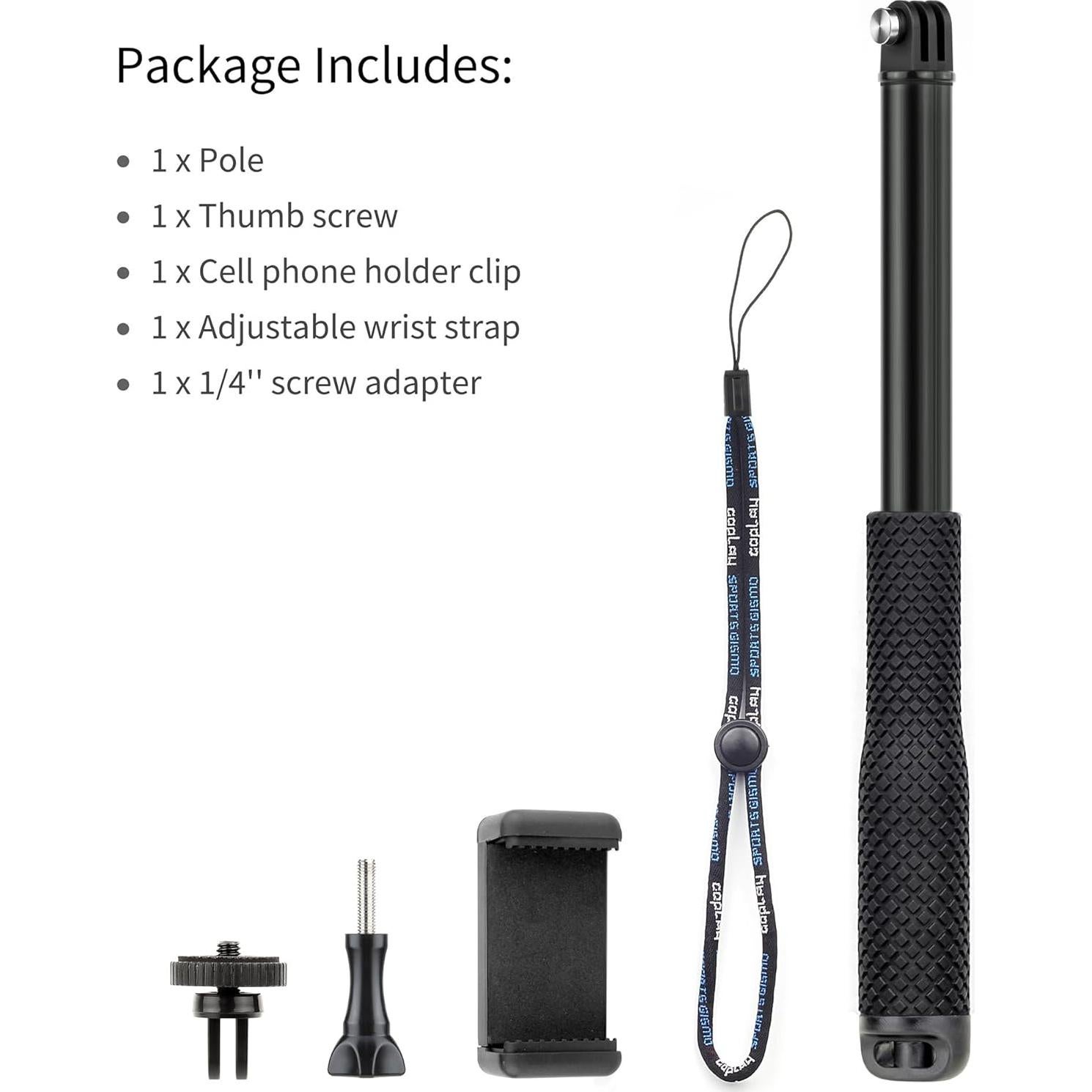 Palo de Selfie Telescópico Impermeable SOONSUN 115cm para GoPro y Móvil