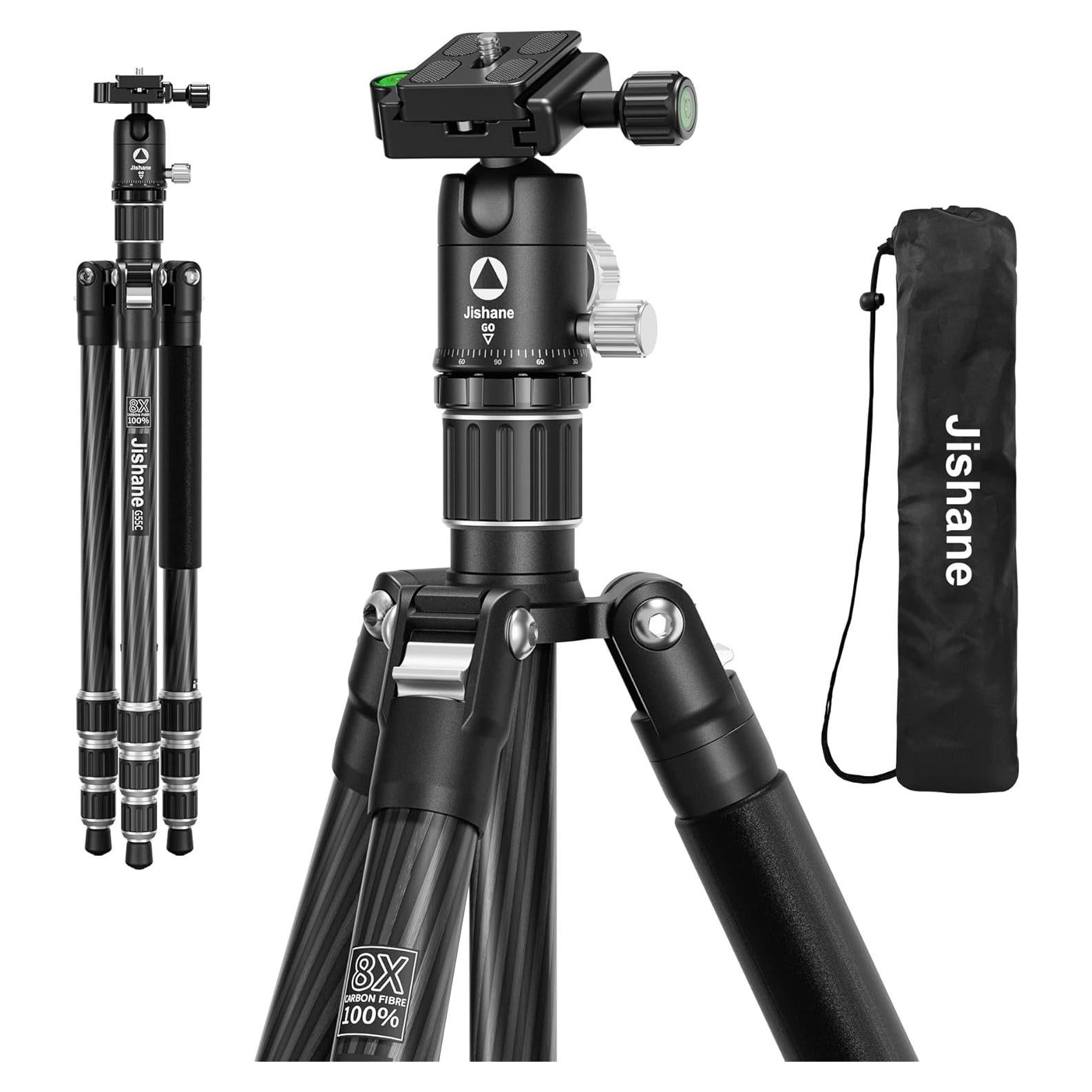 Trípode Profesional Jishane G55C de Fibra de Carbono 1.2 kg