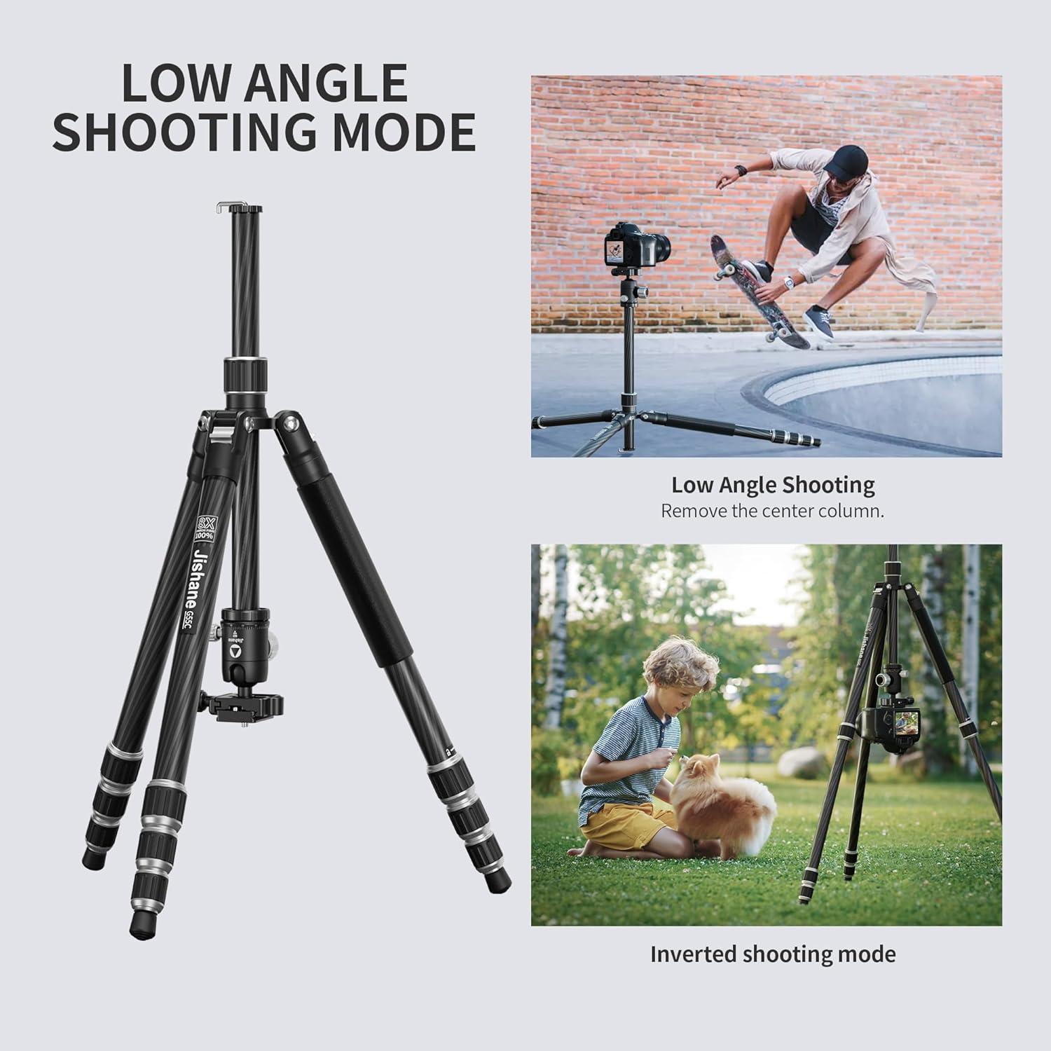 Trípode Profesional Jishane G55C de Fibra de Carbono 1.2 kg