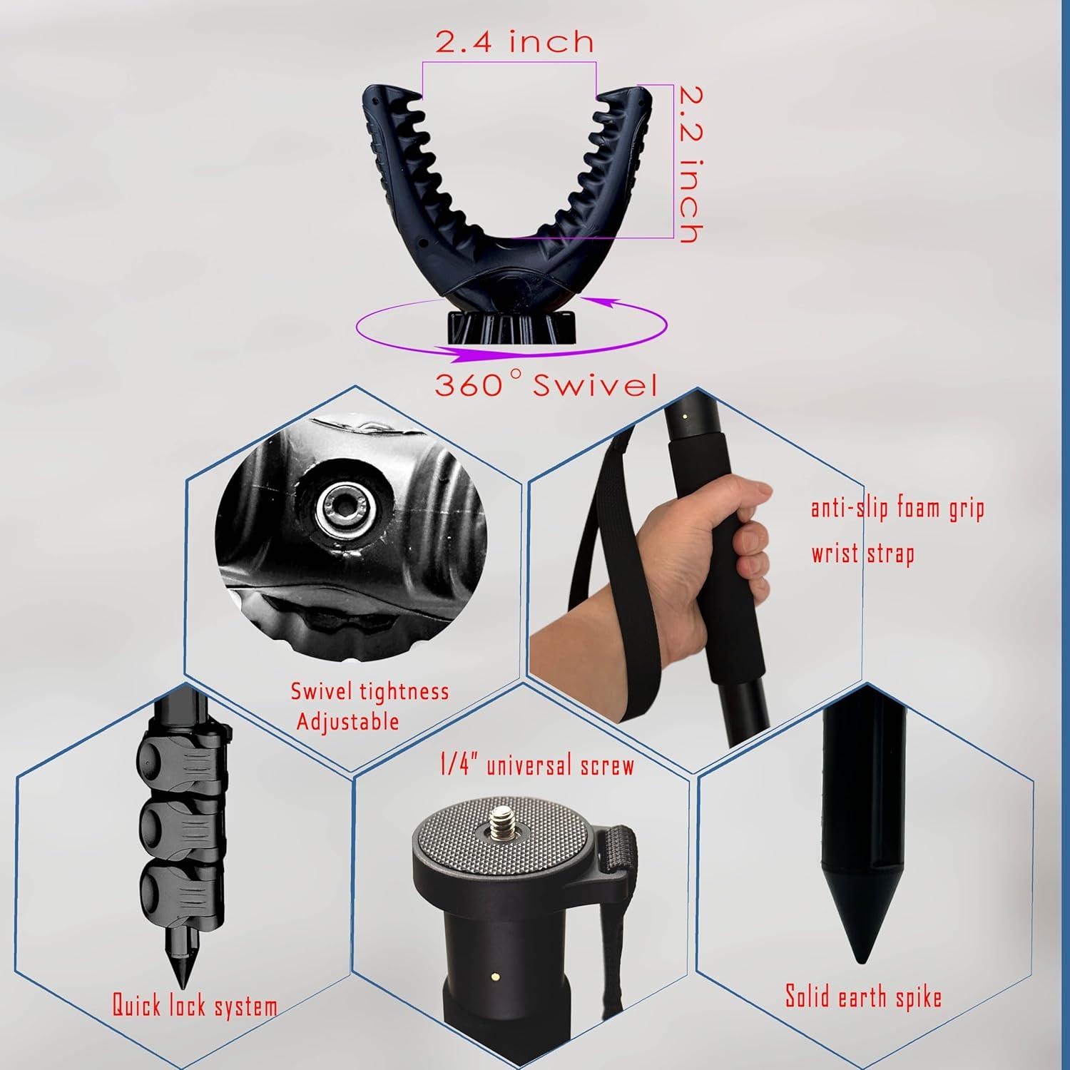 Monopod de Aluminio AUSCAMOTEK 101.6 cm para Caza y Fotografía