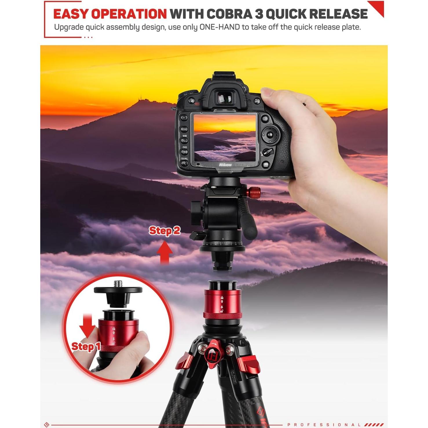 Sistema de Liberación Rápida IFOOTAGE Cobra 3, Placa y Base