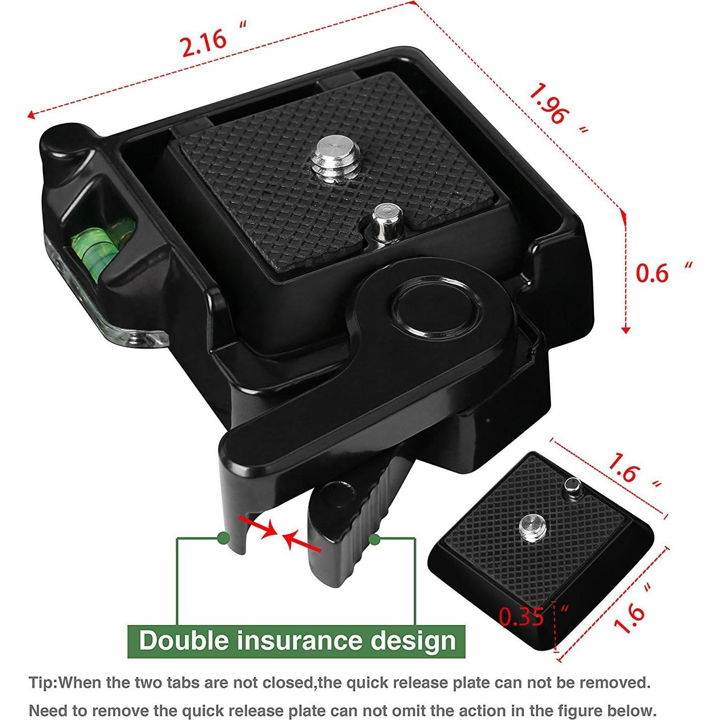 Trípode de cámara Konsait QR-40 con adaptador de liberación rápida