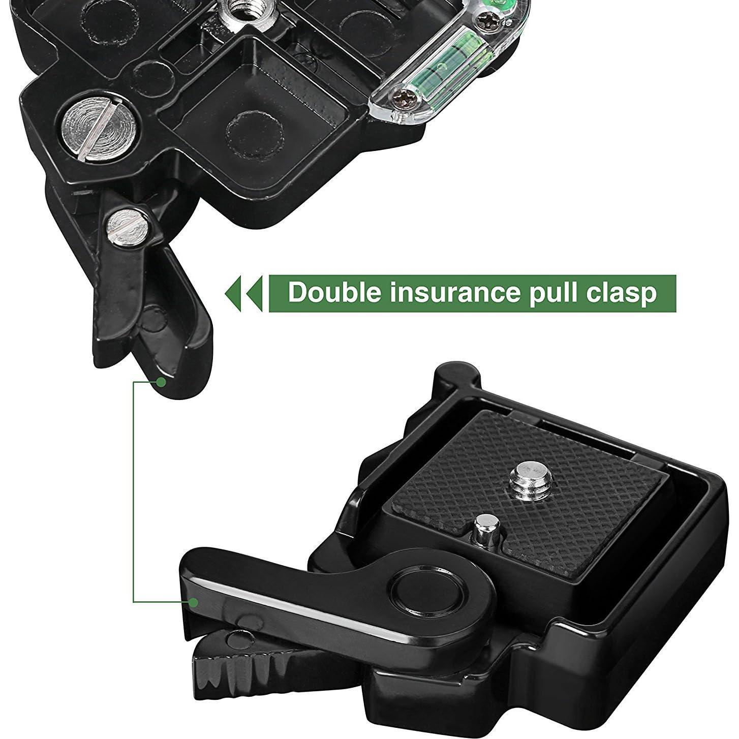 Trípode de cámara Konsait QR-40 con adaptador de liberación rápida