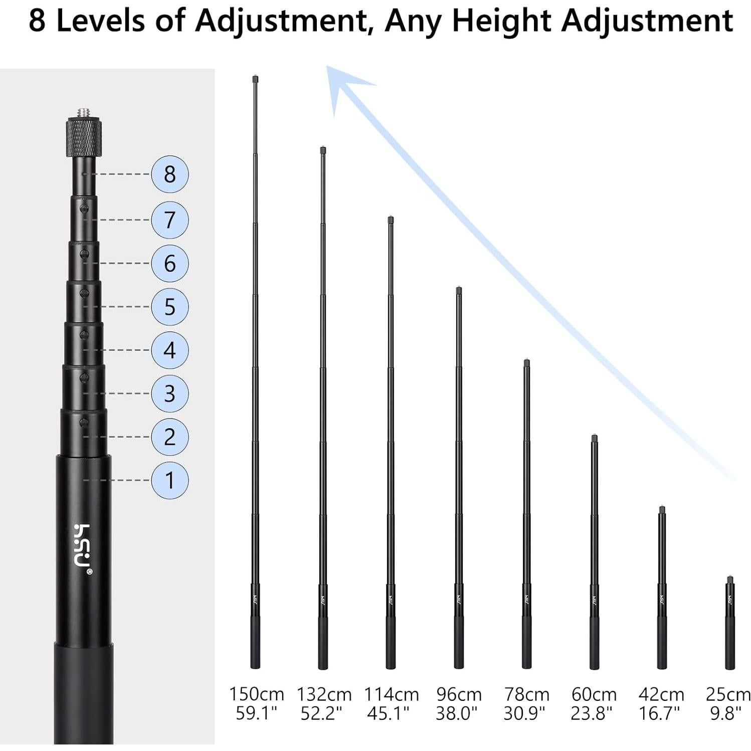 Palo de Selfie Invisible HSU 150cm para Insta360 y GoPro