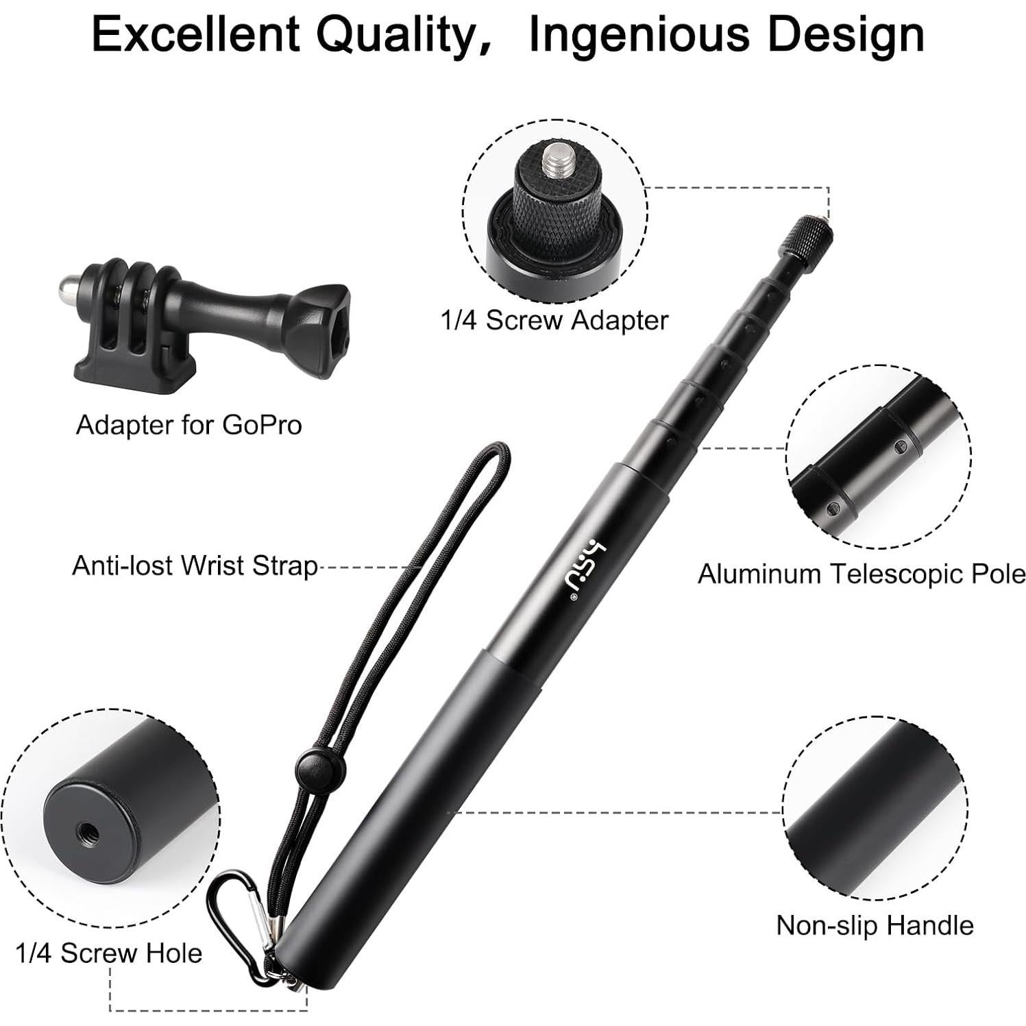 Palo de Selfie Invisible HSU 150cm para Insta360 y GoPro