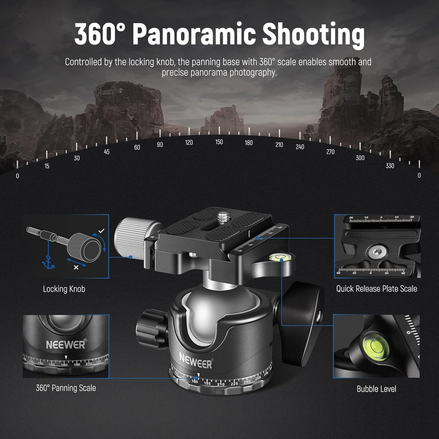 Cabezal de Bola NEEWER GM36 para Trípode 36mm 15kg