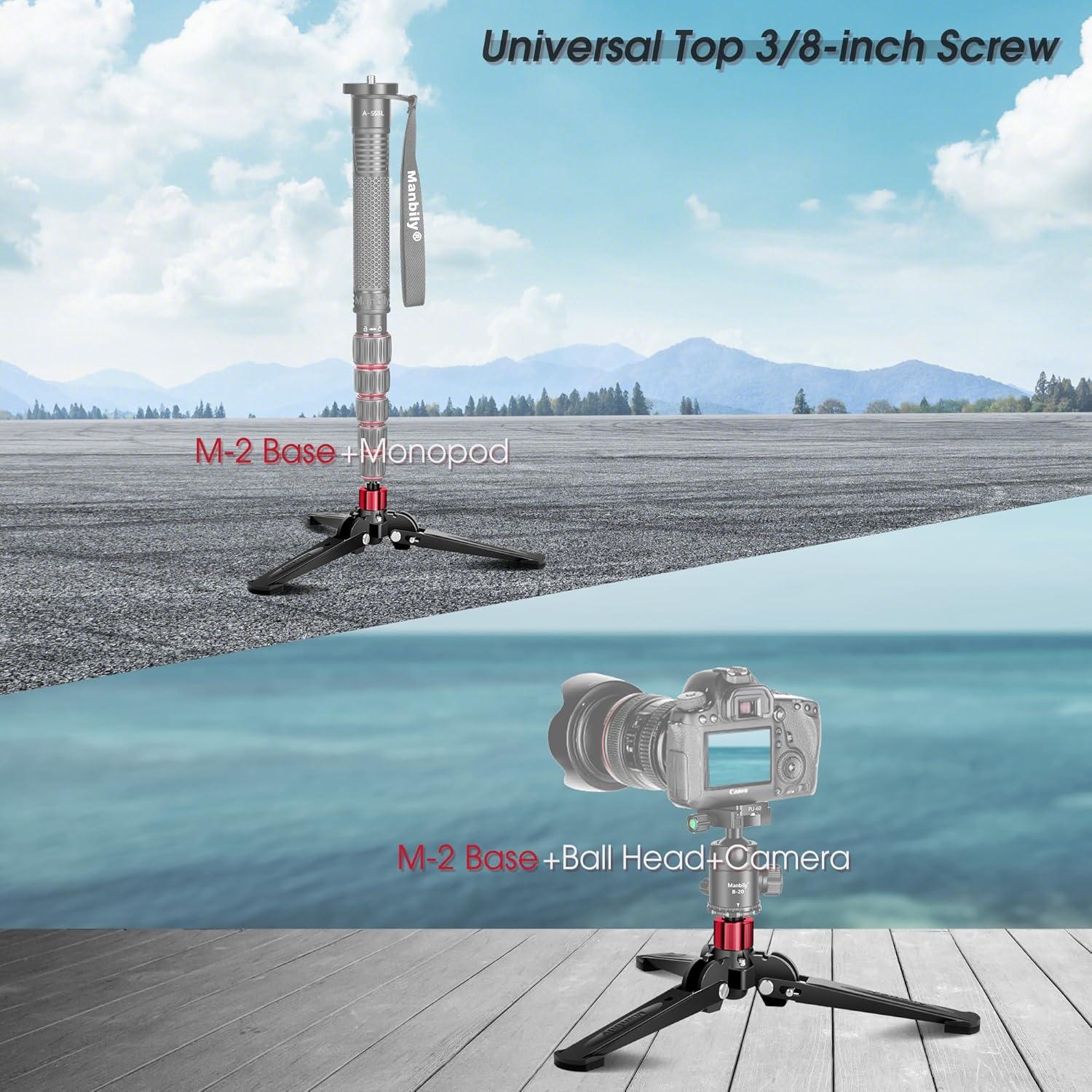 Base de Trípode Manbily M-2 Rojo para Monopodos 14.5 cm