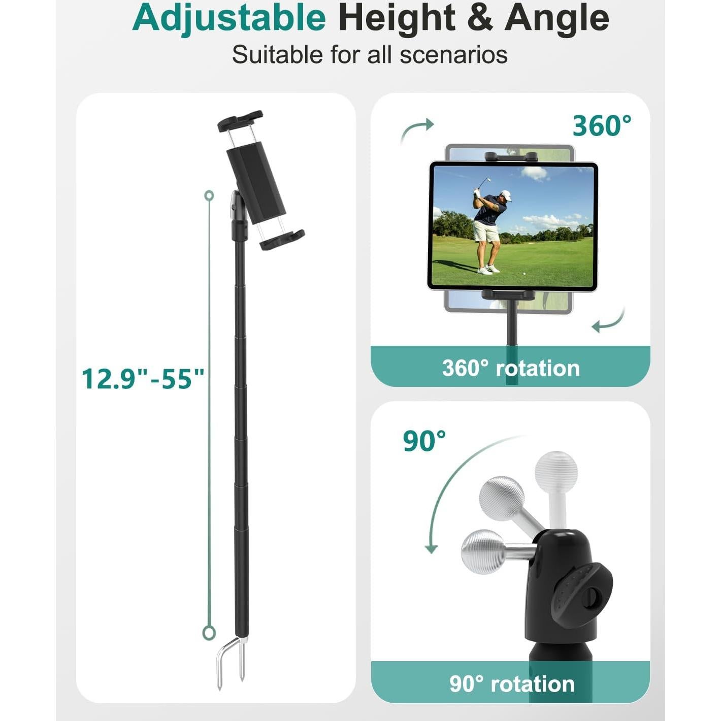 Soporte Monopod para Tableta de Golf CANHET 4-13" Ajustable
