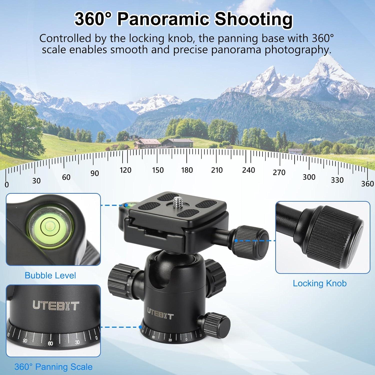 Cabezal de Bola UTEBIT 40mm con Placa de Liberación Rápida