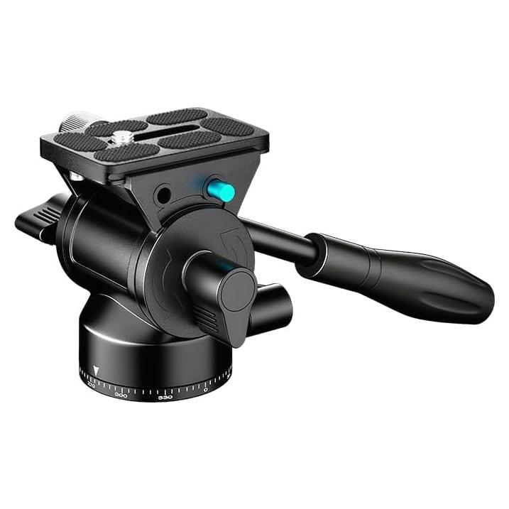 Cabezal de Fluido para Trípode EMART con Placa QR y Mango, Carga 5kg