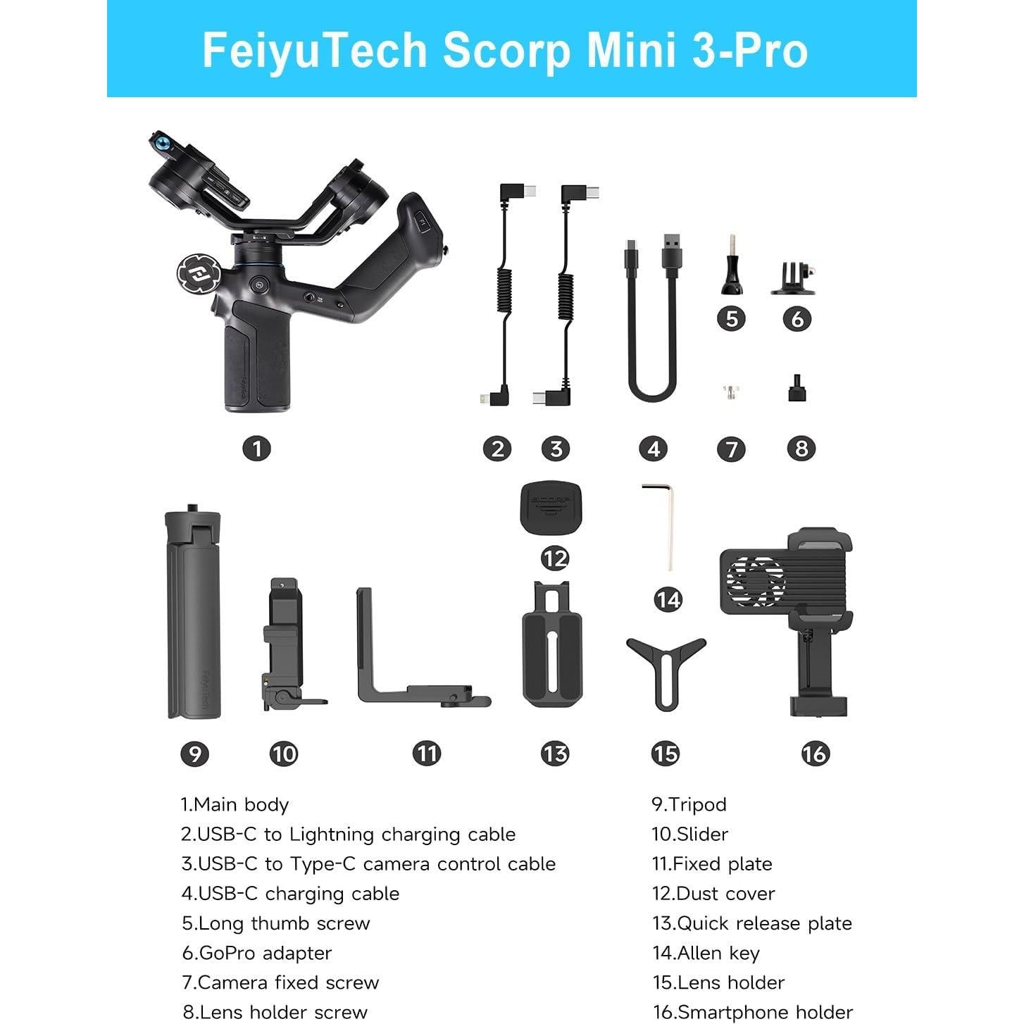 Estabilizador de Cardán FeiyuTech SCORP Mini-3-Pro 2kg