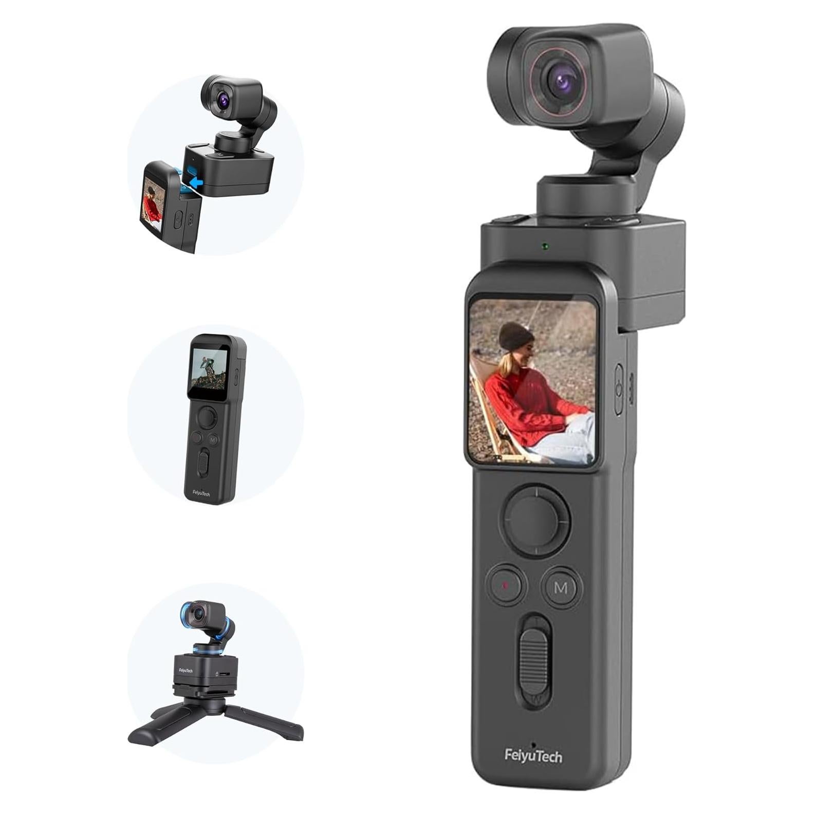 Gimbal Feiyu Pocket 3 con Mango Remoto y Cámara 4K