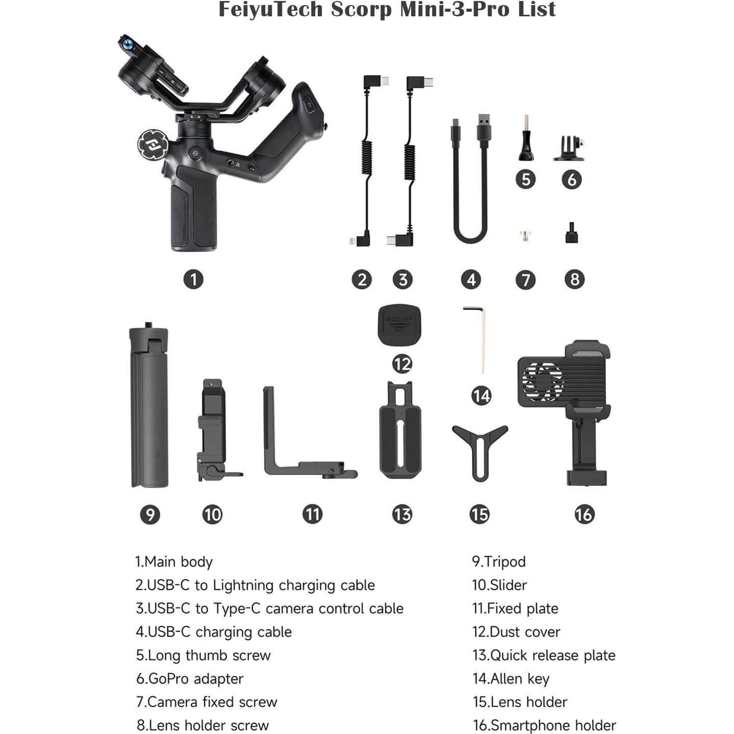 Estabilizador de Cámara FeiyuTech SCORP Mini 3 Pro 2kg
