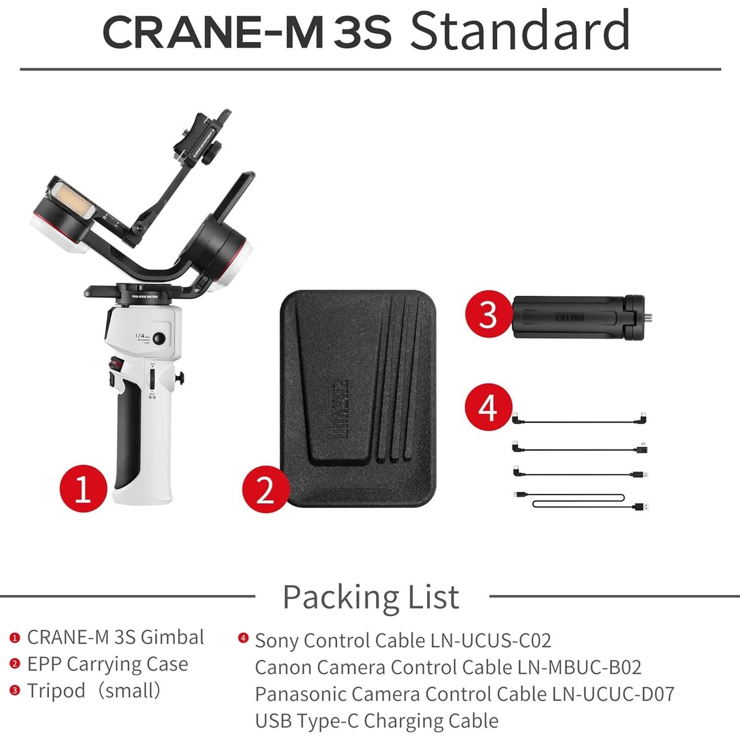 Estabilizador Zhiyun Crane M3S 3 Ejes para Cámaras y Smartphones