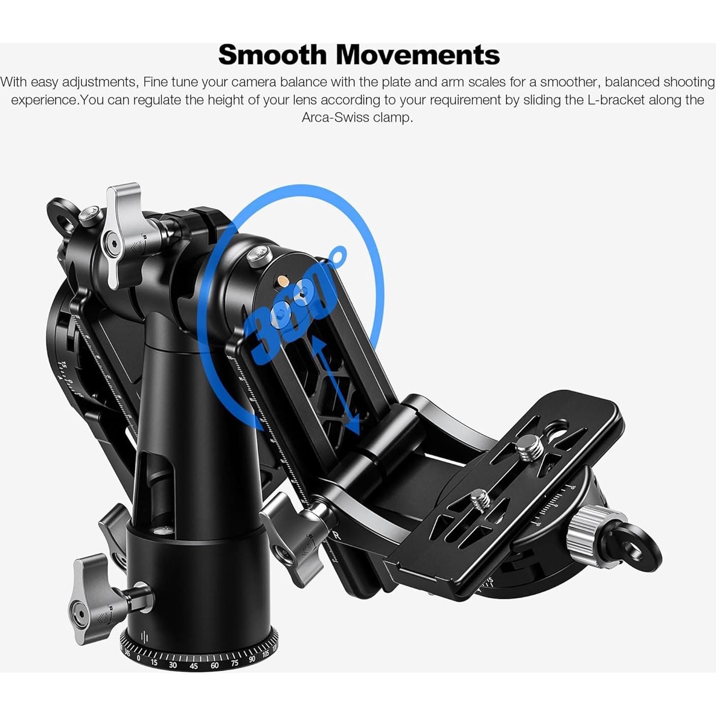Cabezal Gimbal Profesional Leofoto DPG-1, Carga 25kg, Plegable