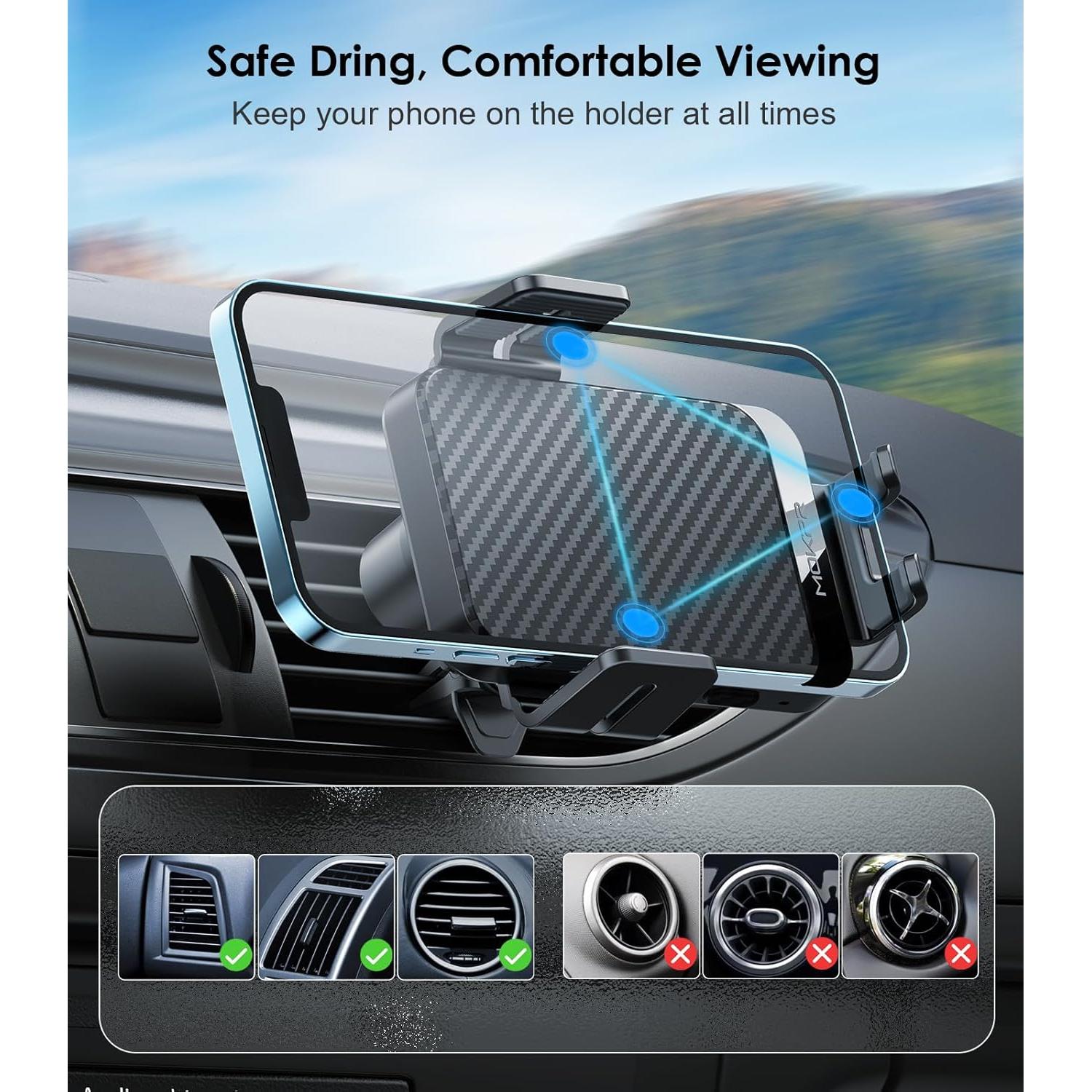 Cargador Inalámbrico para Auto MOKPR 15W Soporte Teléfono Negro