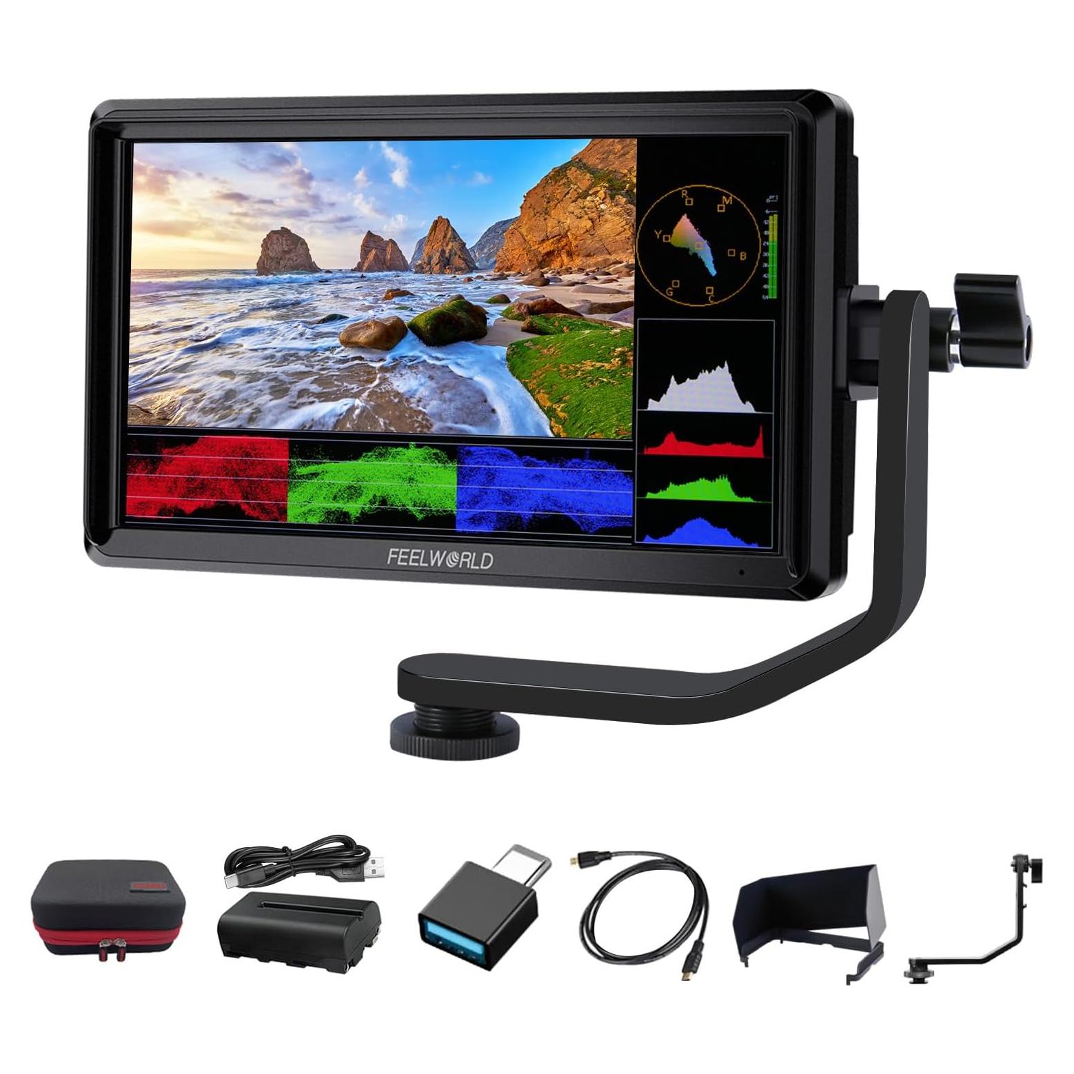 Monitor de Campo FEELWORLD S55 V3 6" FHD HDMI 4K con Batería