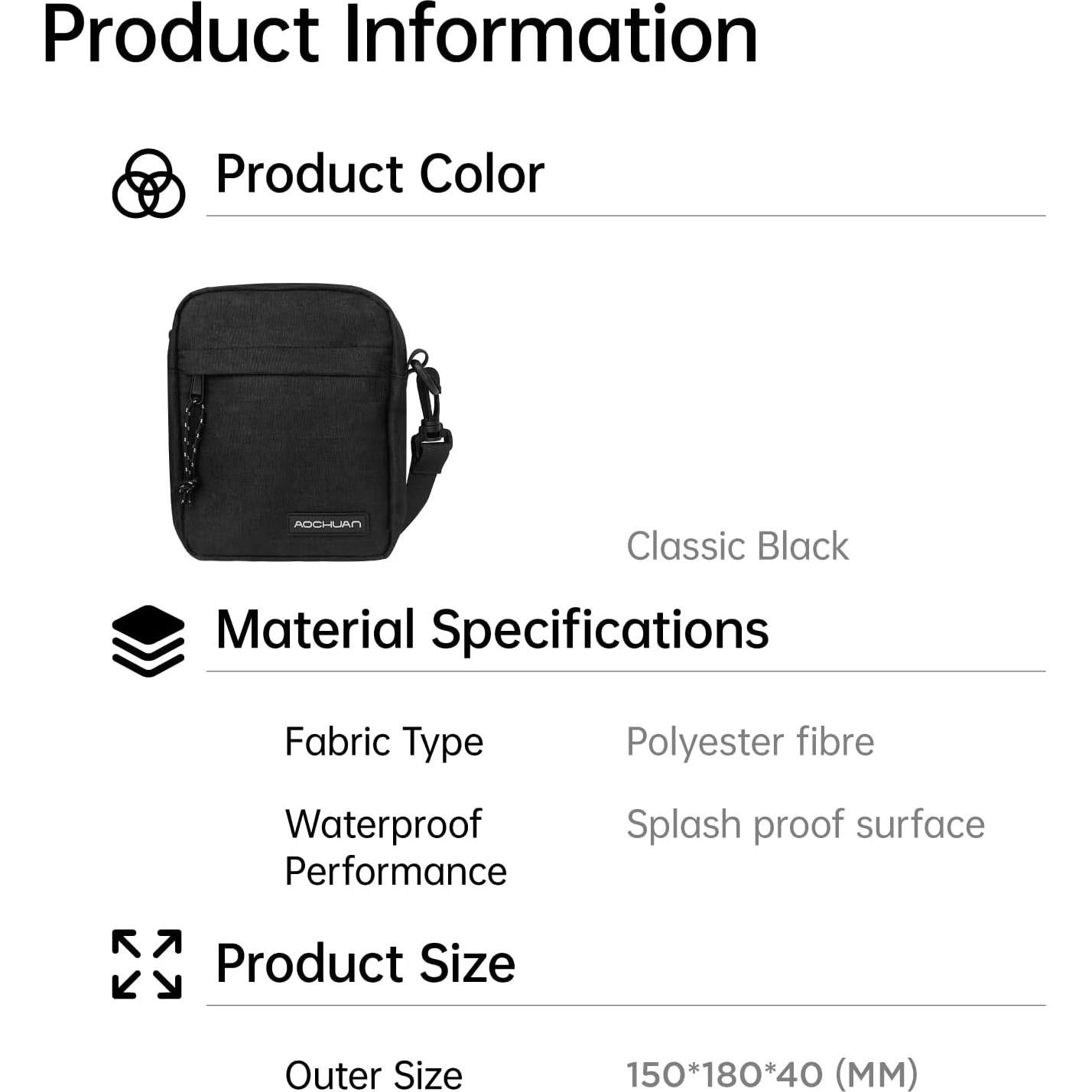 Bolsa de cámara Aochuan B20 para gimbal y accesorios 17.6x11.1cm