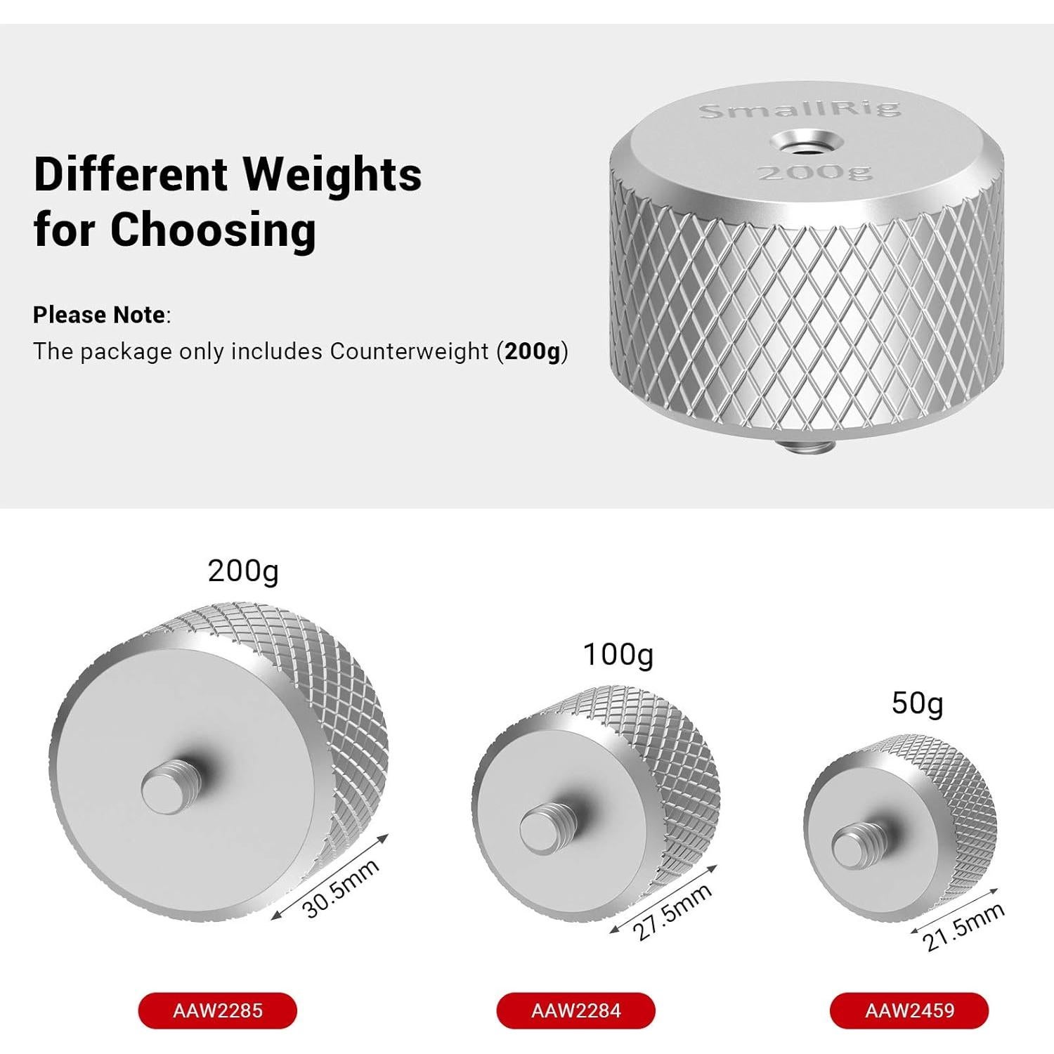 Contrapeso Removible 200g SMALLRIG para Estabilizadores