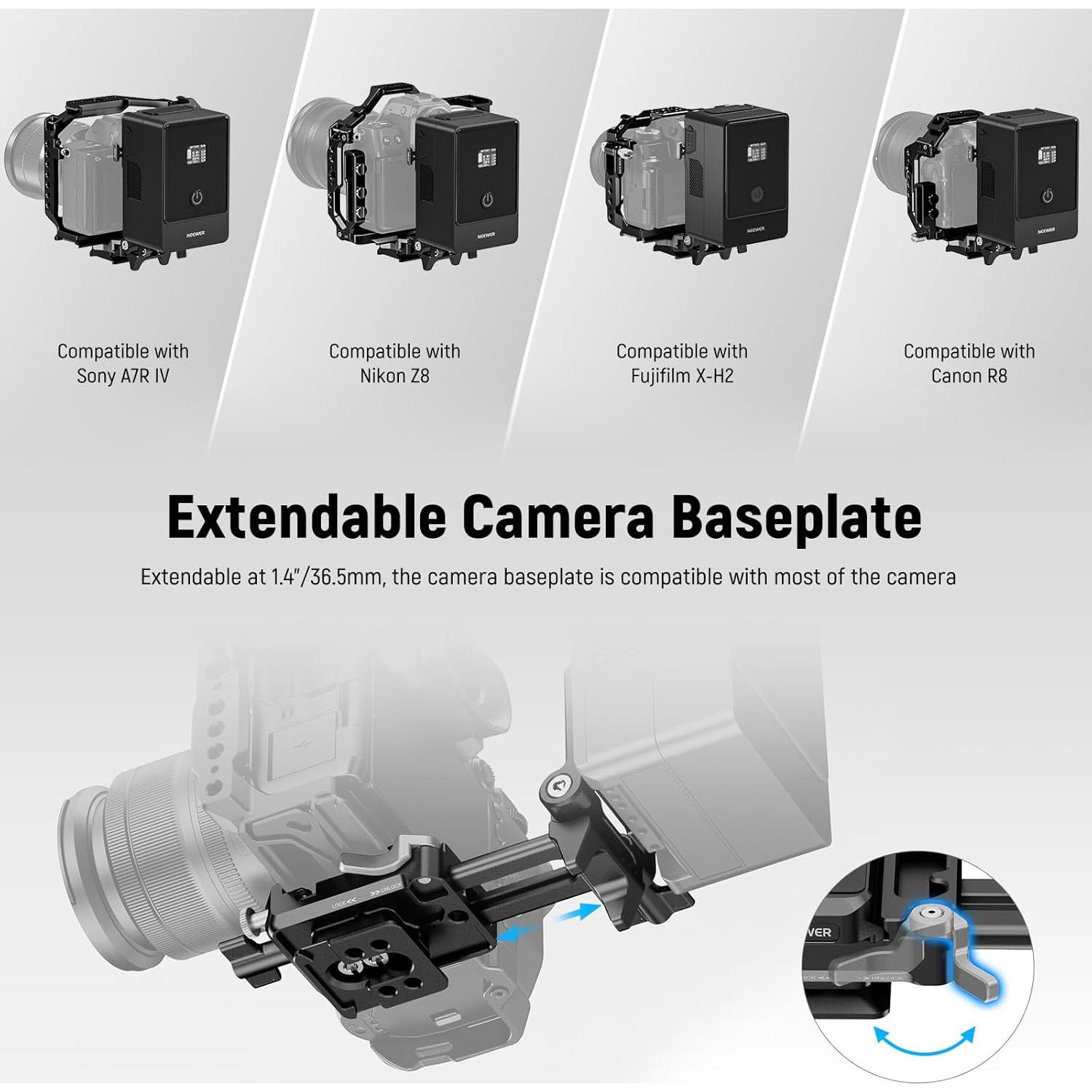 Placa de Batería V NEEWER PS015 PRO Plegable y Ligera