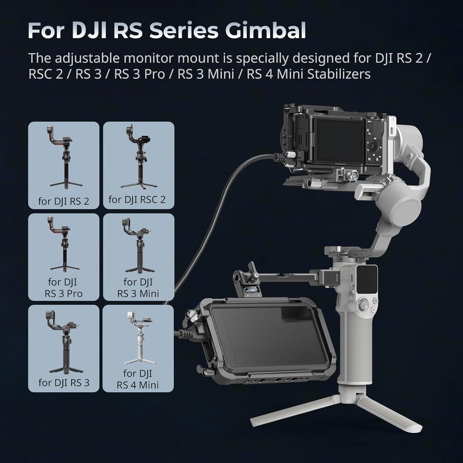 Soporte de Monitor Ajustable SmallRig 5337 para Gimbal DJI RS