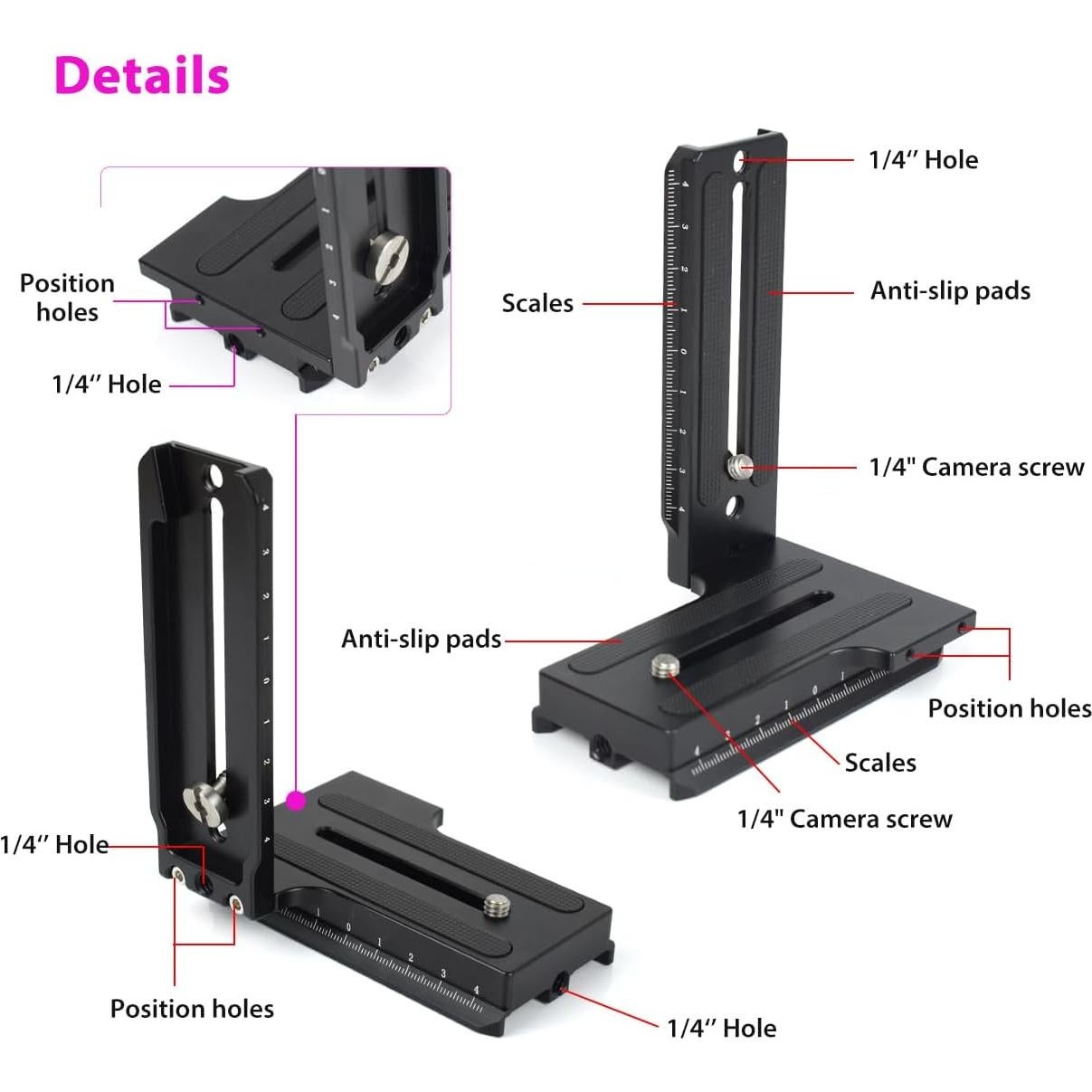 Placa de Liberación Rápida Vertical Akeipho para DJI Ronin RSC2/RS2/RS3