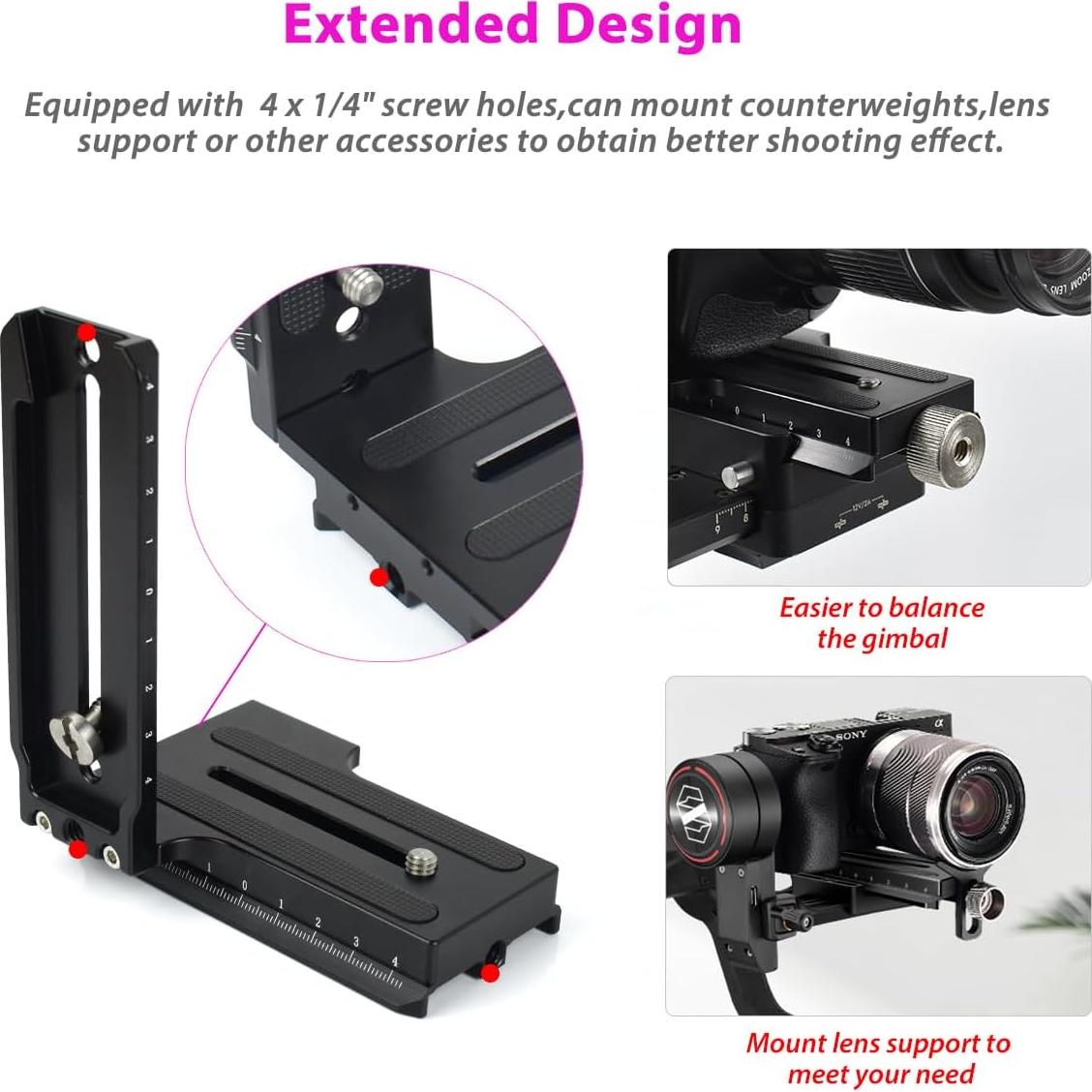 Placa de Liberación Rápida Vertical Akeipho para DJI Ronin RSC2/RS2/RS3