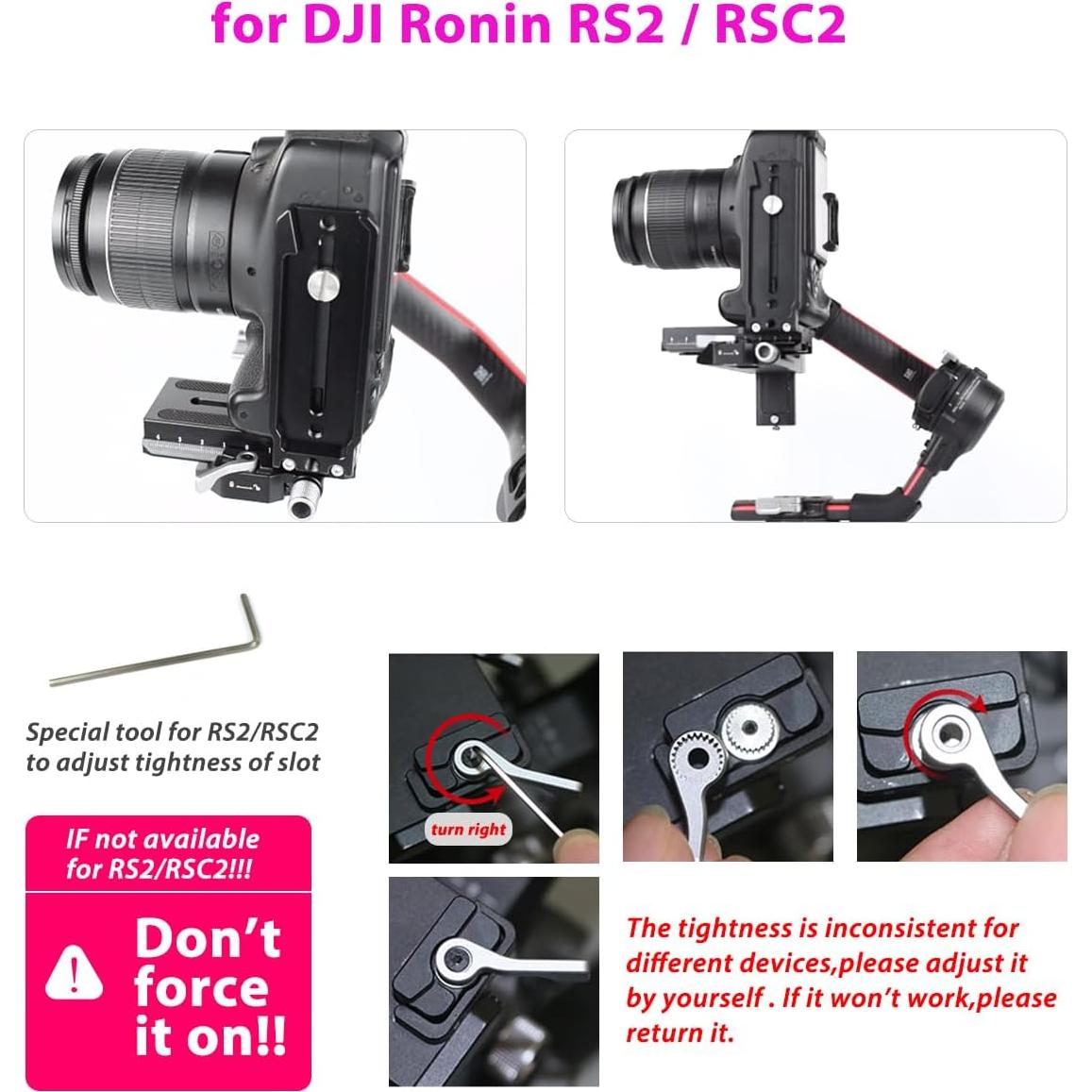 Placa de Liberación Rápida Vertical Akeipho para DJI Ronin RSC2/RS2/RS3