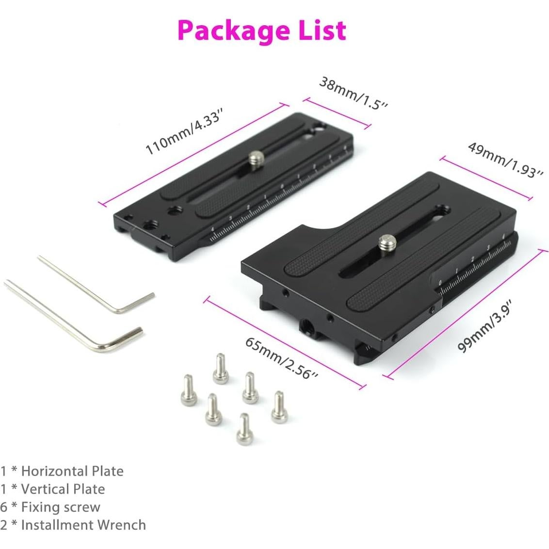 Placa de Liberación Rápida Vertical Akeipho para DJI Ronin RSC2/RS2/RS3