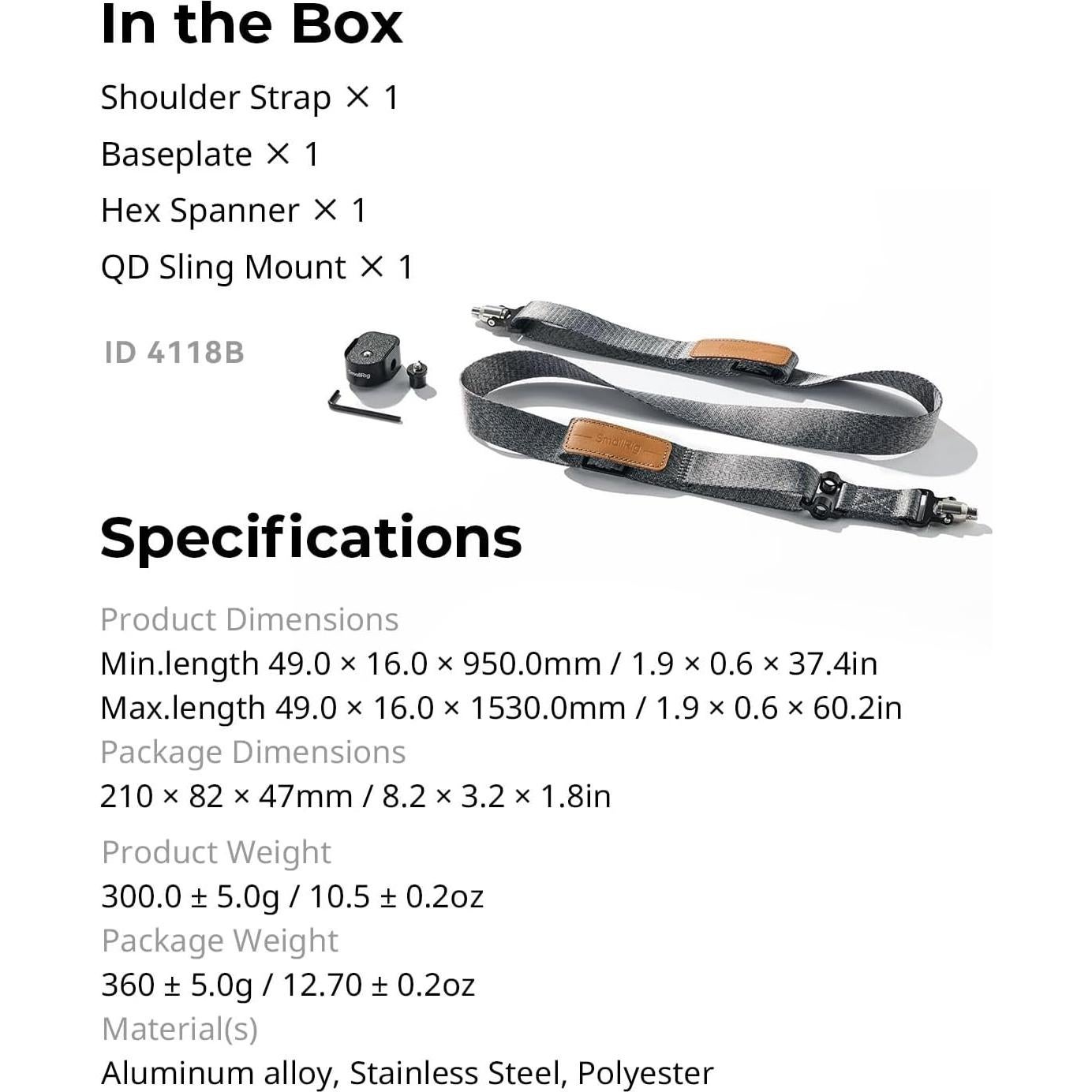 Correa de Hombro SmallRig 4118-SR para Gimbal DJI RS2/RS3