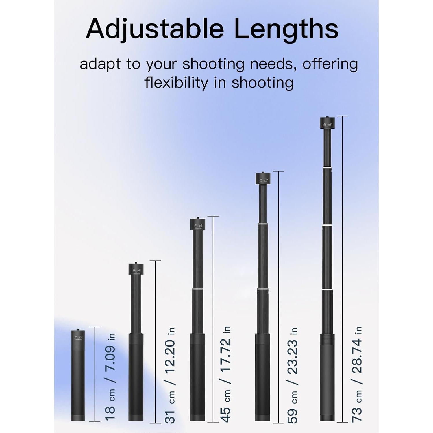 Varilla de Extensión Aochuan 73 cm para Gimbal y Cámaras