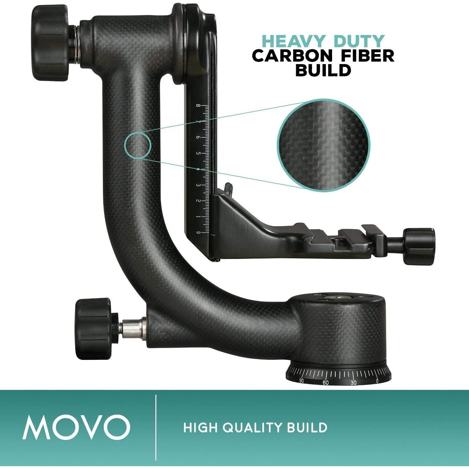 Cabezal de trípode Movo GH800 MKII fibra de carbono 15 kg