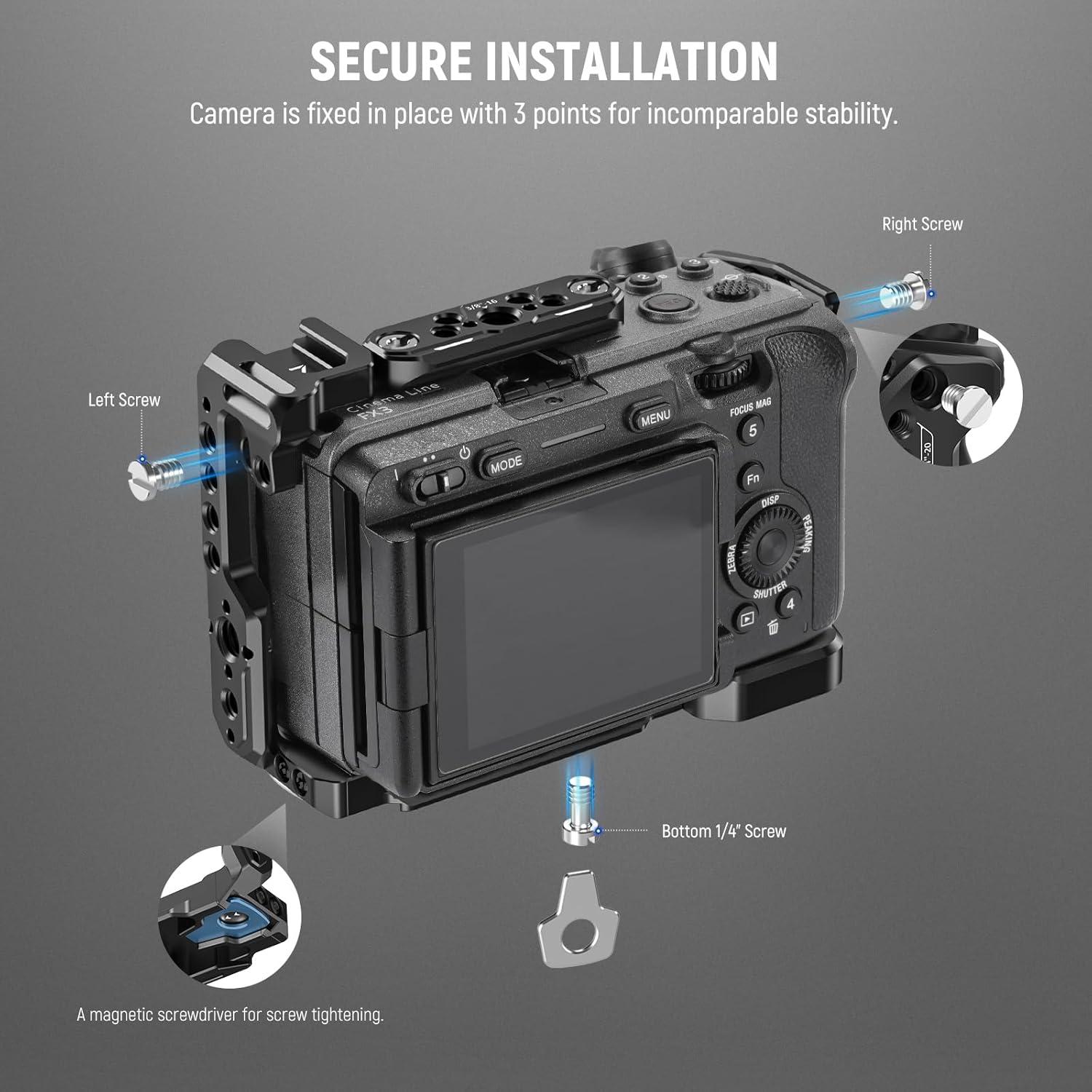 Jaula de Cámara NEEWER CA024 para Sony FX3 FX30 con Mango XLR