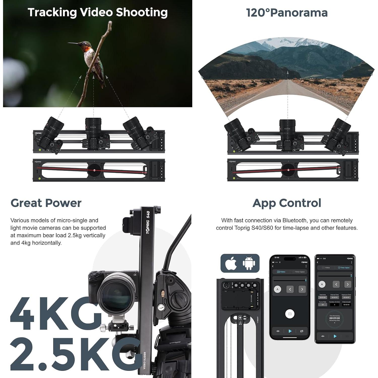 Deslizador de Cámara Motorizado Accsoon Toprig S60 1.5kg
